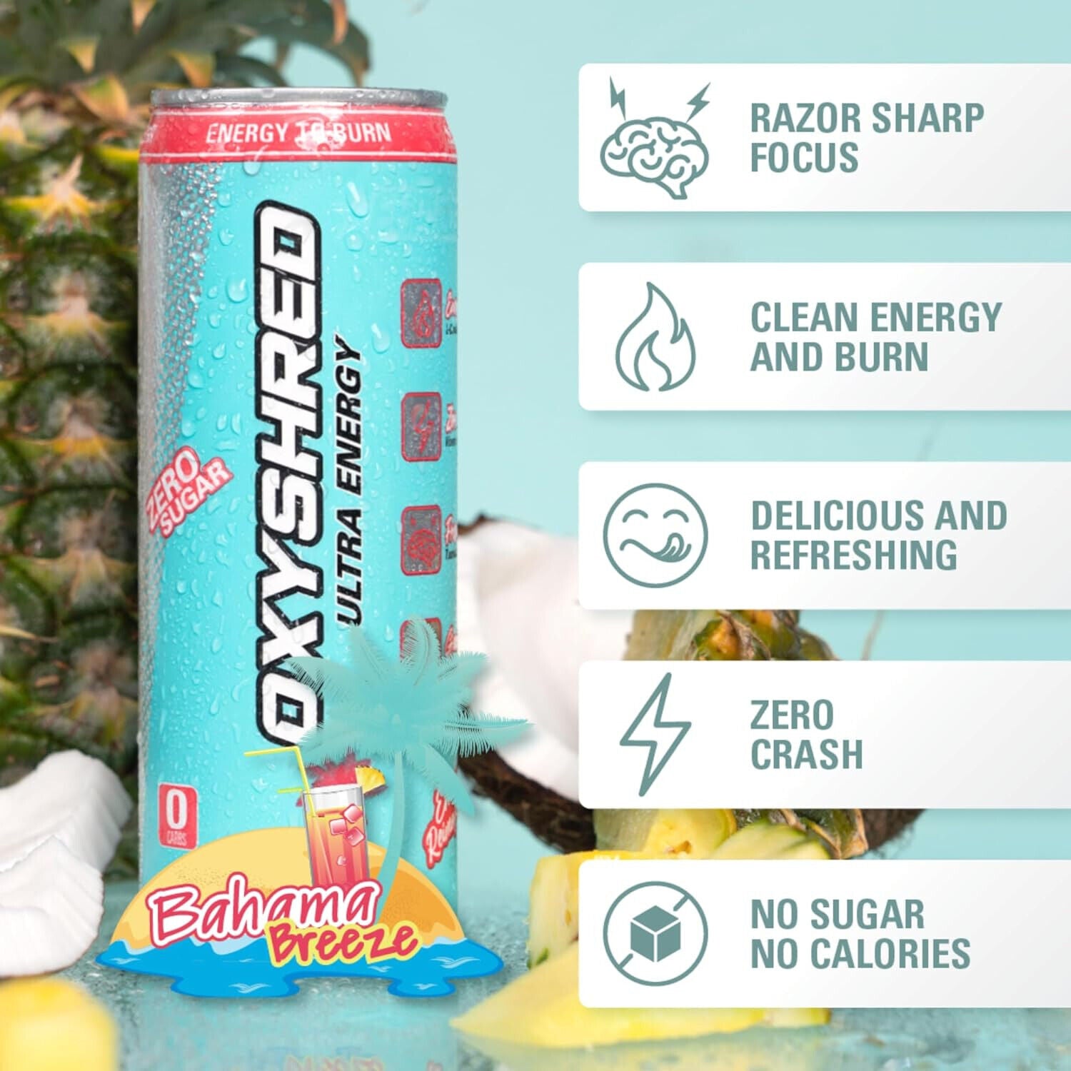 EHP Labs OxyShred Ultra Energy Drink RTD - 12 Pack (355ml Each) | Fat Burning & Performance Booster | Pre-Workout, Gym & Fitness Fuel