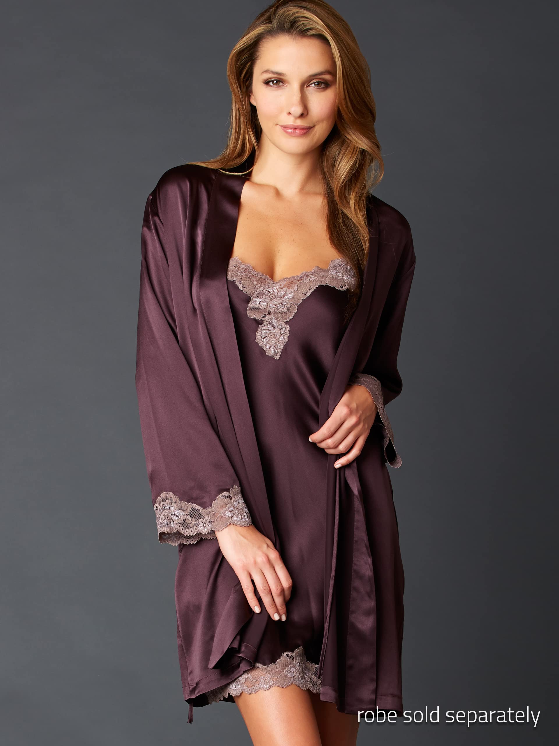 100% Pure Silk Chemise for Women - Elegant Lace Neckline Sleepwear & Luxury Lingerie Set with Premium Gift Box | Perfect for Romantic Nights, Bridal Shower Gifts & Special Occasions