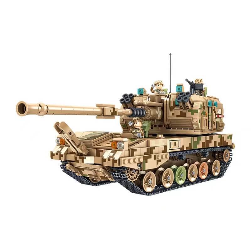 Panlos 688007 155mm Self-Propelled Artillery Building Blocks Set - Military Model Kit for Adults & Kids - Perfect for Collectors, DIY Projects, and War History Enthusiasts