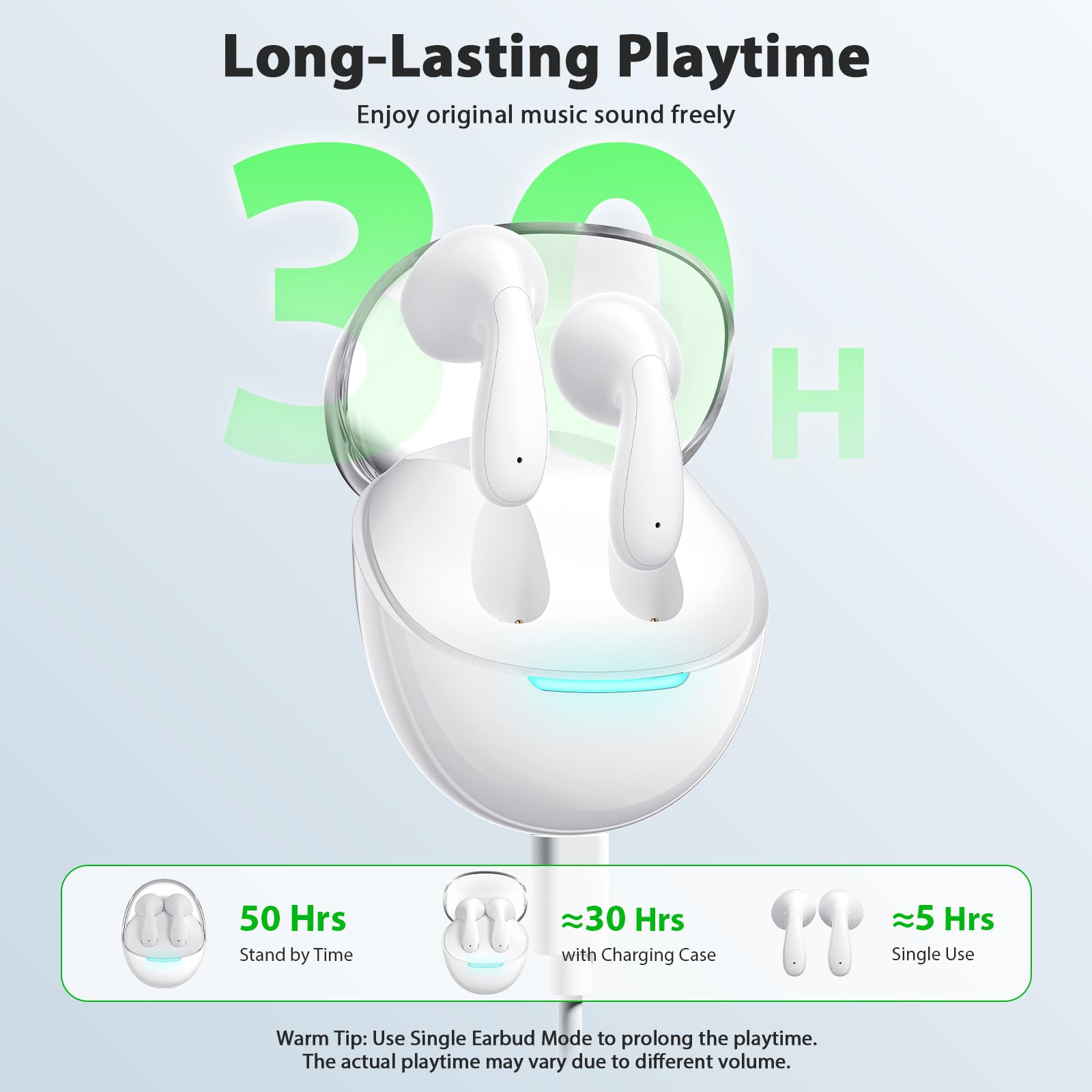 COOYA Bluetooth 5.3 Wireless Earbuds with Dual Mic & 13mm Dynamic Drivers - HiFi Stereo Sound for iPhone 16 Pro Max/15/14/13, Pixel 9/8, Samsung S25 Ultra/S24/S23/A16/A54, OnePlus 13 - Perfect for Workouts, Commuting & Gaming