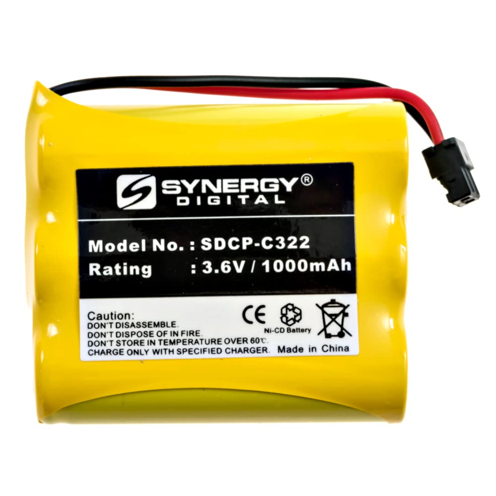 Synergy Digital Rechargeable Ni-CD 3.6V 1000mAh Cordless Phone Batteries - 5 Pack - Compatible with Panasonic P-P508, P-P510, P-P510A, PQP510VC, PQP85AA3A, TL26560 - Perfect for Home & Office Cordless Phones, Long-Lasting Power Solution