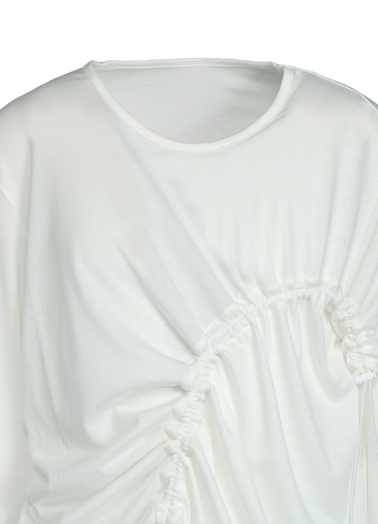 Soft Cotton Modal Jersey Drawstring Shirred Long Sleeve T-Shirt for Women - Casual Comfort Fit, Breathable & Stretchy - Perfect for Everyday Wear, Layering & Lounge Outfits