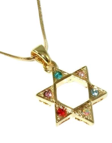 Beautiful Star of David Pendant Necklace with Zircon Stones - Kabbalah Jewelry for Protection Against Evil Eye - Perfect for Hanukkah, Jewish Holidays & Spiritual Gifts