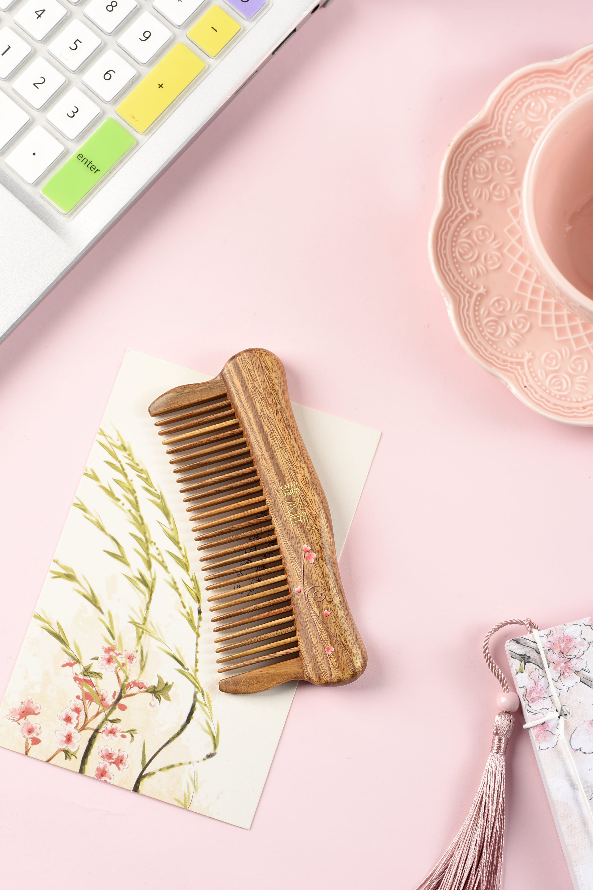Premium Hair Comb with Teeth Inlay for Smooth Detangling - Perfect for Styling, Salon Use & Daily Hair Care