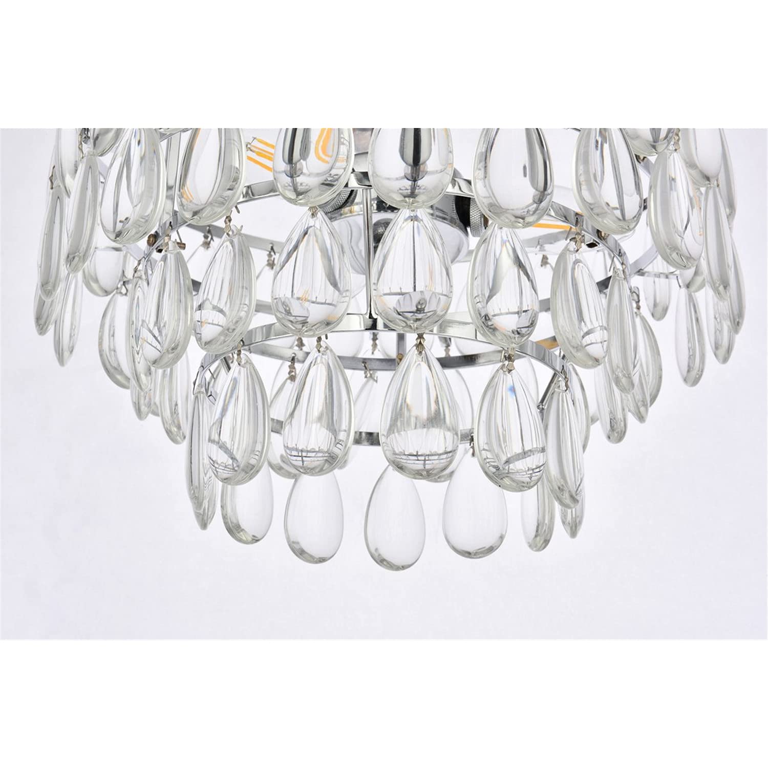 14 Inch Chrome Flush Mount Ceiling Light - Modern Indoor Lighting Fixture for Living Room, Bedroom & Kitchen | Energy Efficient LED Home Decor