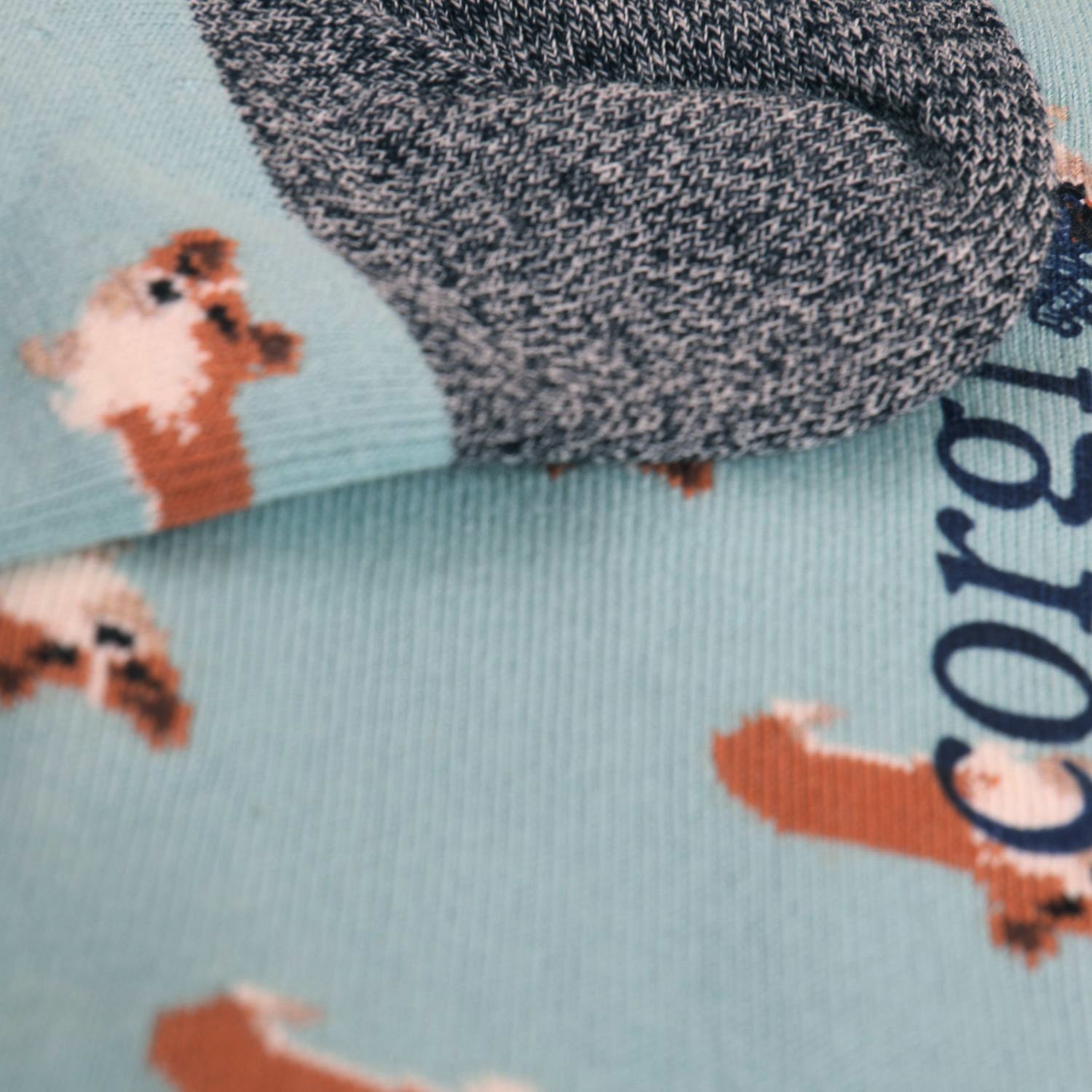 Cute Women's Corgi Dog Print Cotton Crew Socks - Comfortable Athletic Trainer Socks for Running, Workout & Casual Wear