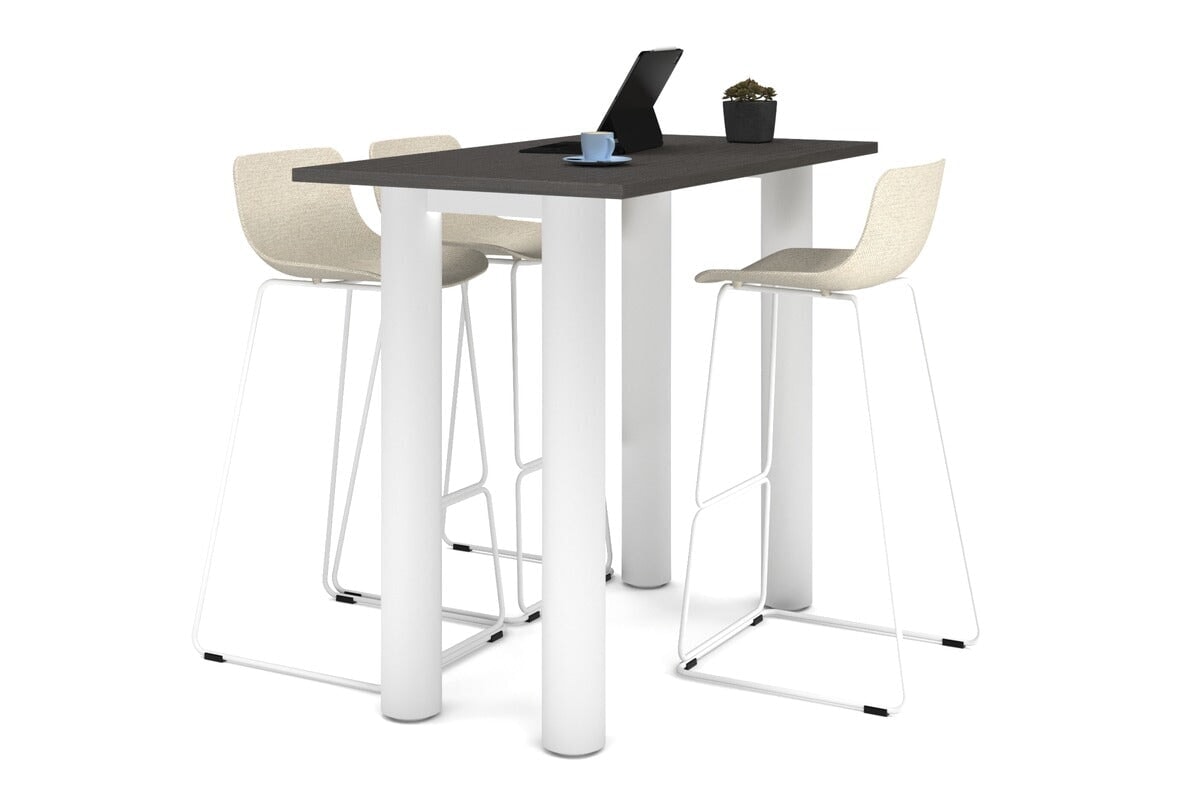 Quadro Cylinder Legs Counter Table - 1400L x 700W - Modern Kitchen Island Bar Table for Dining & Entertaining