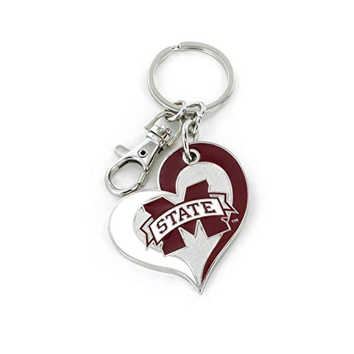 NCAA Unisex Swirl Heart Keychain - Durable & Stylish College Fan Accessory for Backpacks, Gifts & Game Day Spirit