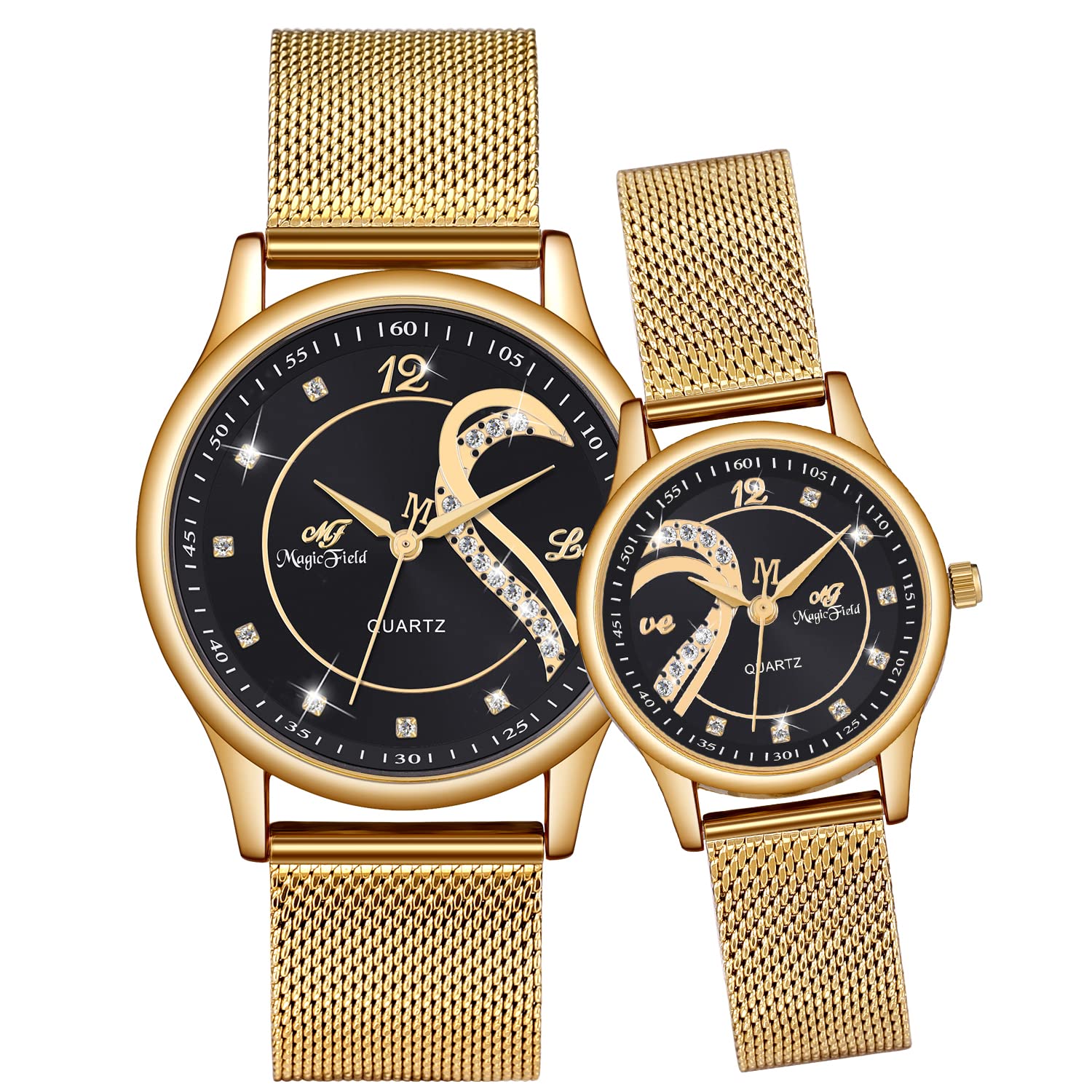 ManChDa His and Her Couple Watches Set - Matching Love Watches for Couples - Perfect for Anniversaries, Weddings & Romantic Gifts