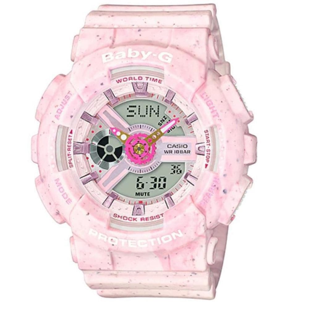 CASIO BABY-G BA-110PI-4ADR Women's Digital Sport Watch - Waterproof, Shock Resistant, LED Light - Perfect for Running, Swimming & Outdoor Activities