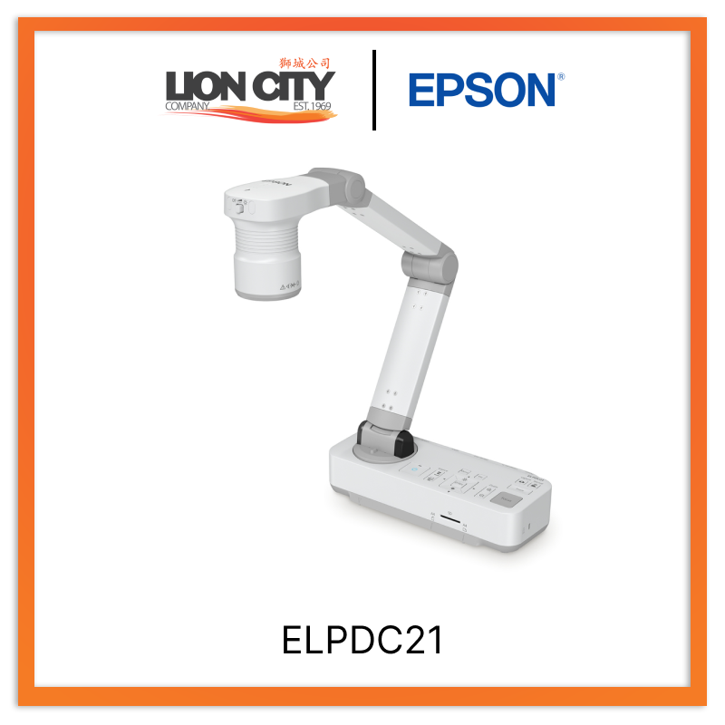 Epson ELPDC21 4K Ultra HD Document Camera for Teachers, Presenters & Remote Work - Perfect for Classroom, Office & Online Meetings