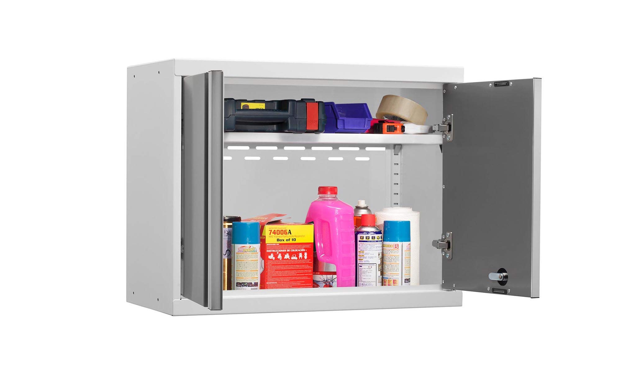 NewAge Products Pro Platinum Wall Cabinet - Heavy Duty Garage Storage Cabinet for Tools & Equipment - Perfect for Garage, Workshop & Home Organization (Model 52400)
