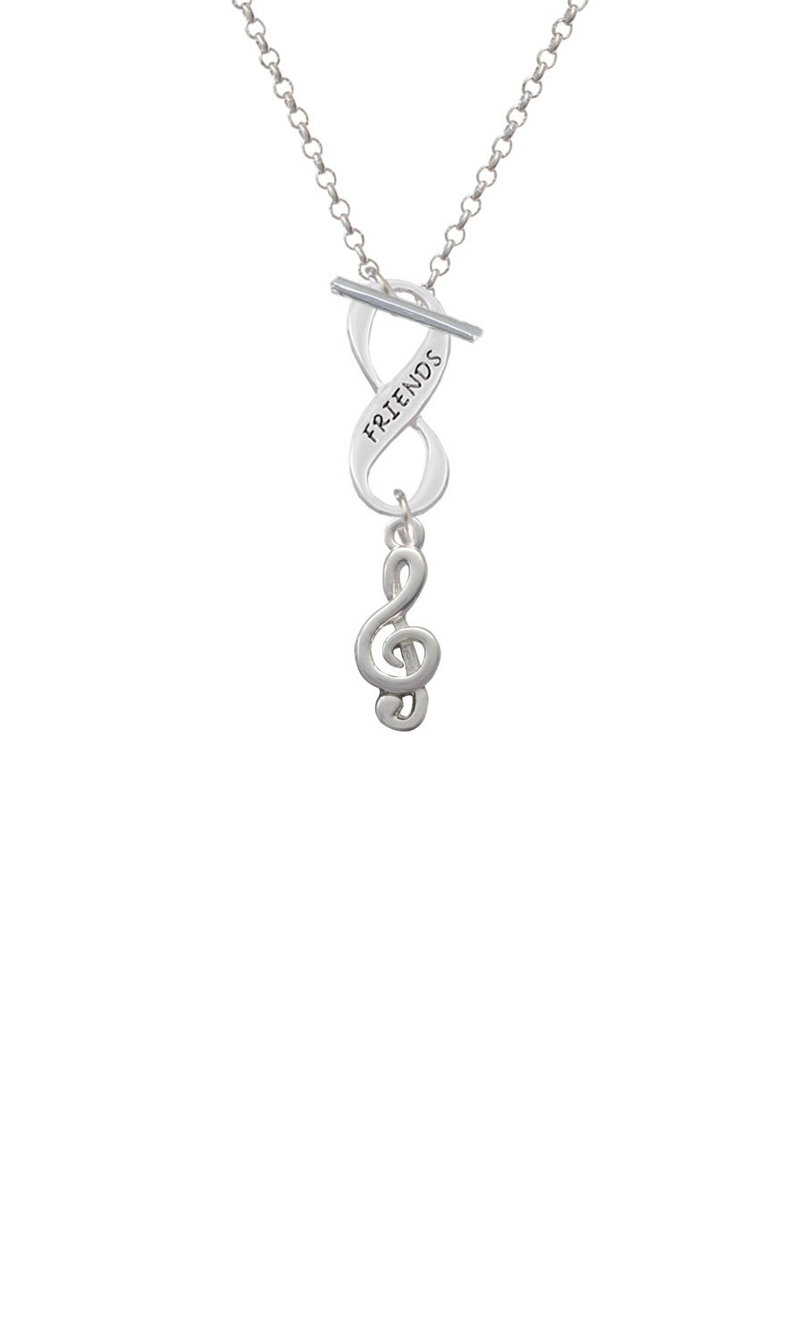Delight Jewelry Silver Tone Music Note Infinity Toggle Chain Necklace - Perfect Gift for Best Friends, Music Lovers & Special Occasions