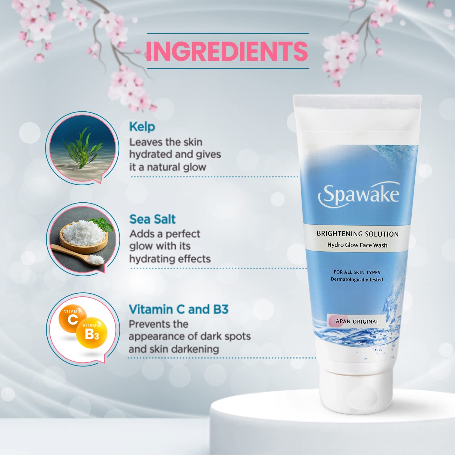 Spawake Vitamin C Face Wash for Brightening & Hydration - Vitamin C & B3 Infused Glow Solution, 100g - Perfect for Morning & Night Skincare Routine