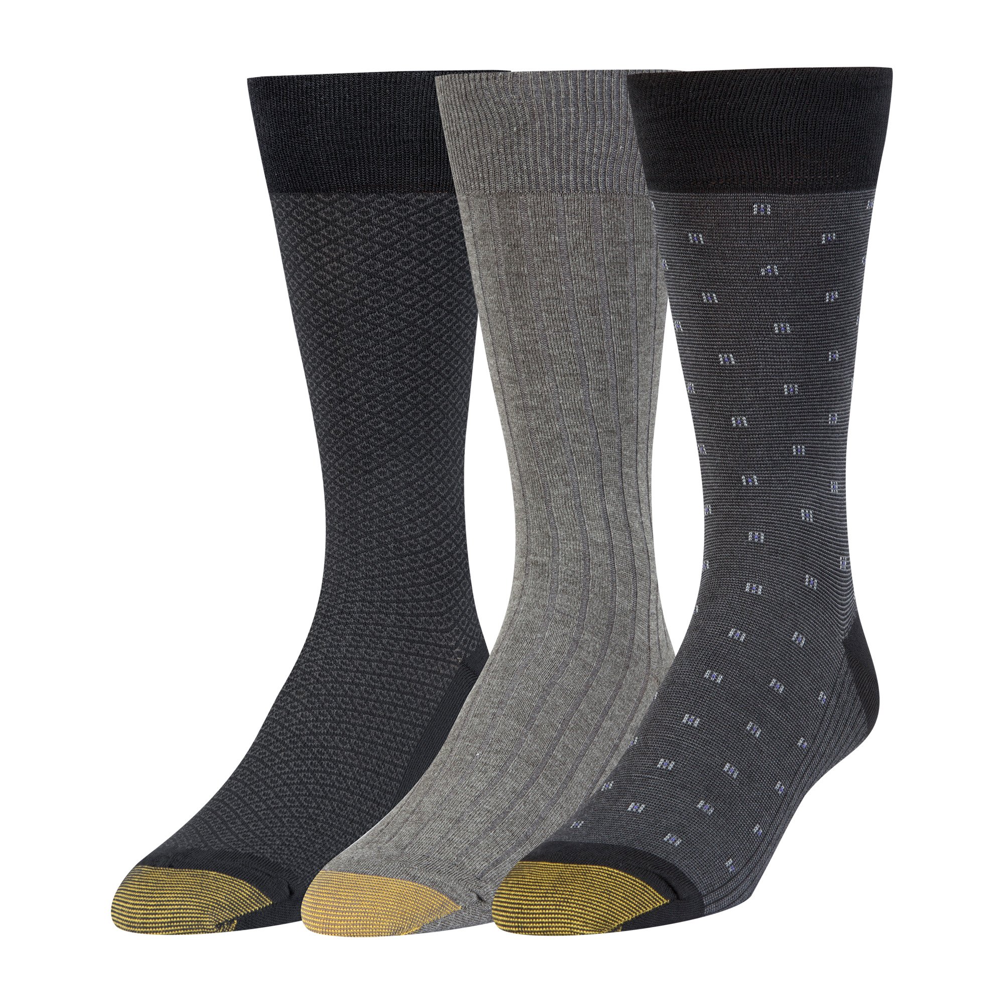 Gold Toe Men's Dress Crew Socks - 3 Pack of Comfortable Formal Socks for Business, Office & Special Occasions