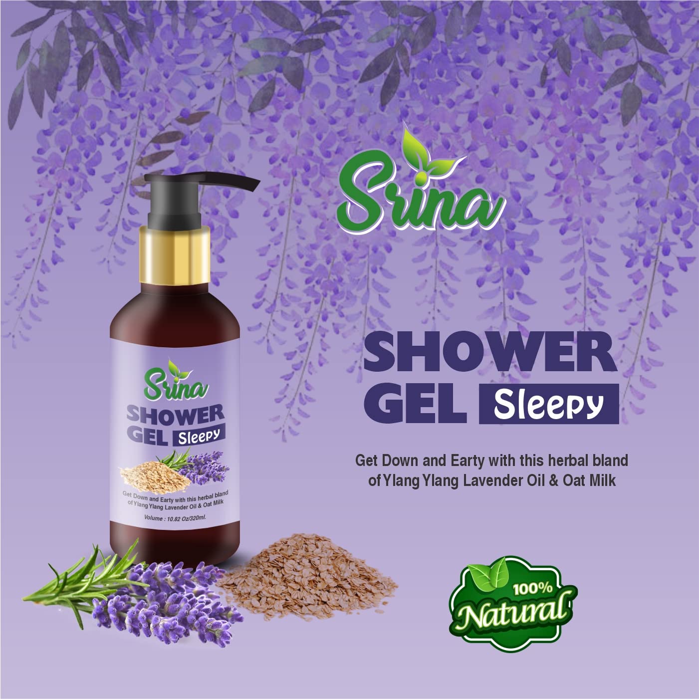 Relaxing Lavender Aromatherapy Body Wash Gel for Stress Relief & Better Sleep - Perfect for Nighttime Showers & Baths