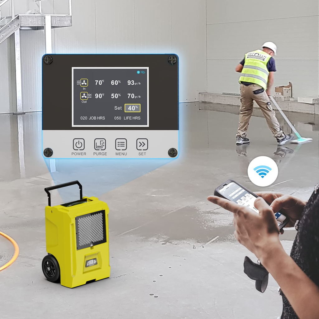 AlorAir Storm DP Smart WiFi Commercial Crawl Space Dehumidifier 50 Pints with Condensate Pump - Basement & Home Moisture Control - Perfect for Damp Areas, Water Damage Prevention & Mold Protection