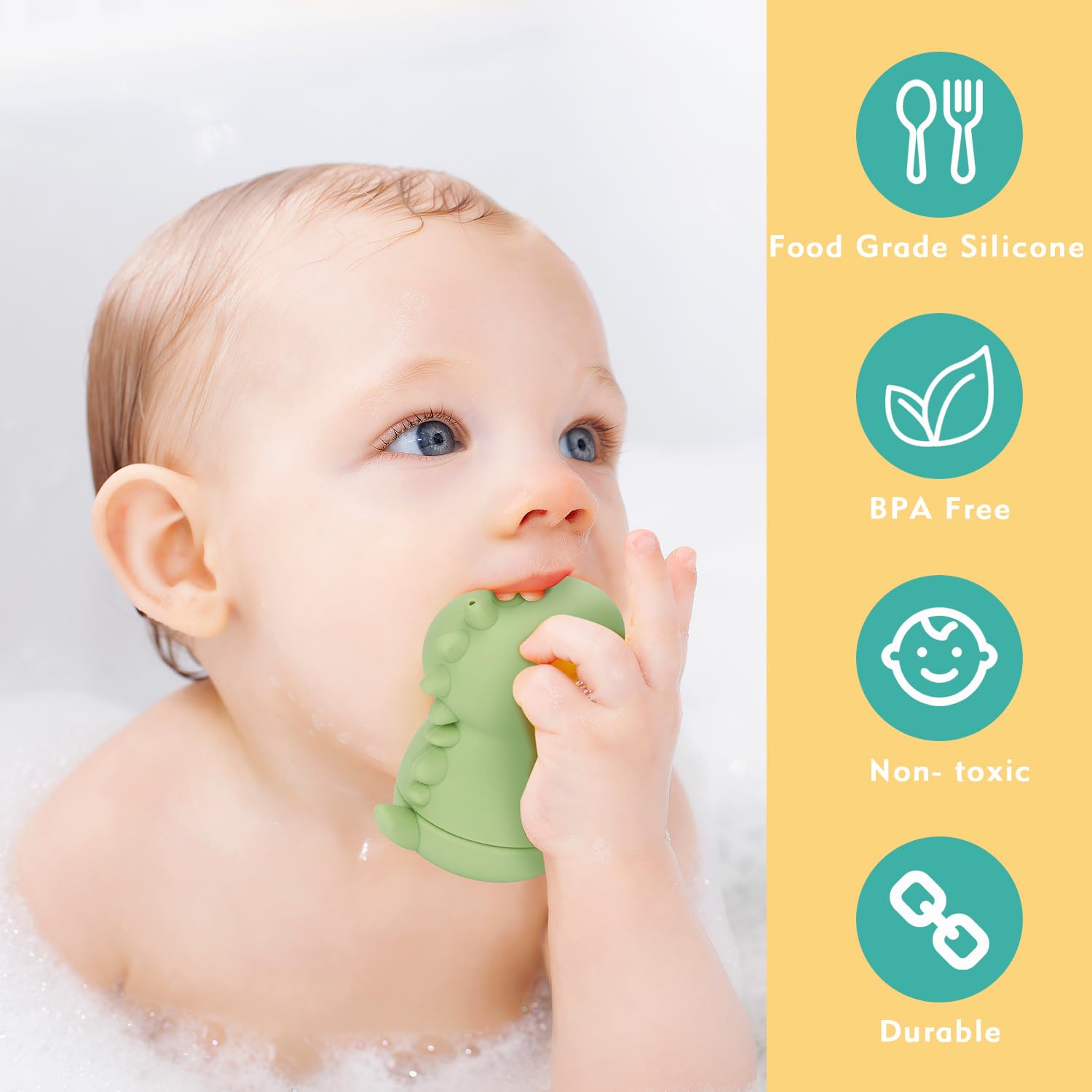 Socub Baby Bath Toys - Squeezable Silicone Bathtub Toys for Infants 6-12 Months & Toddlers 1-3 Years | BPA Free, Non-Toxic Pool & Bath Time Fun | Perfect for Sensory Play, Water Learning & Baby Shower Gifts