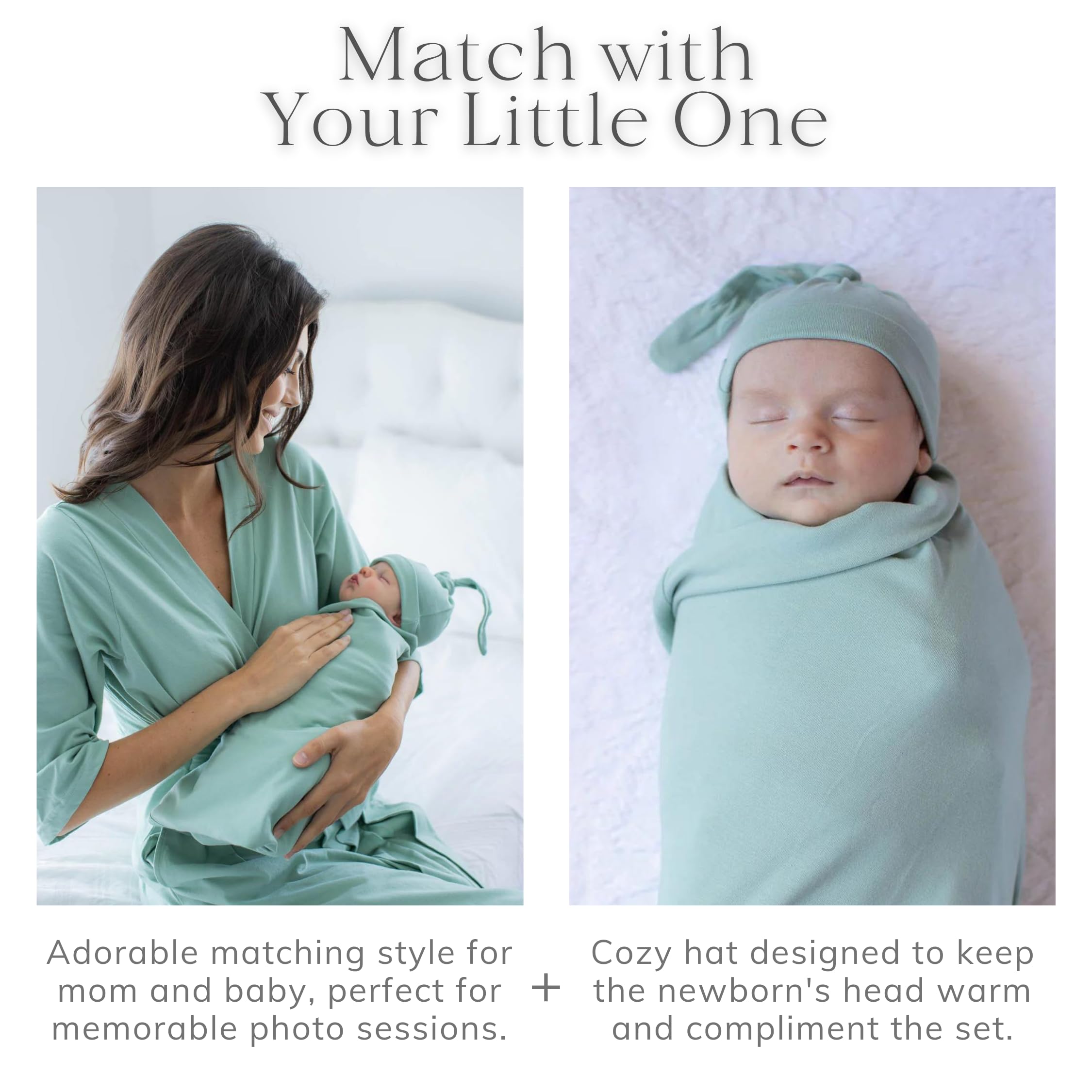 Mommy & Me Maternity Robe Set - Labor & Delivery Gown with Matching Swaddle for Newborns - Perfect Hospital Outfit