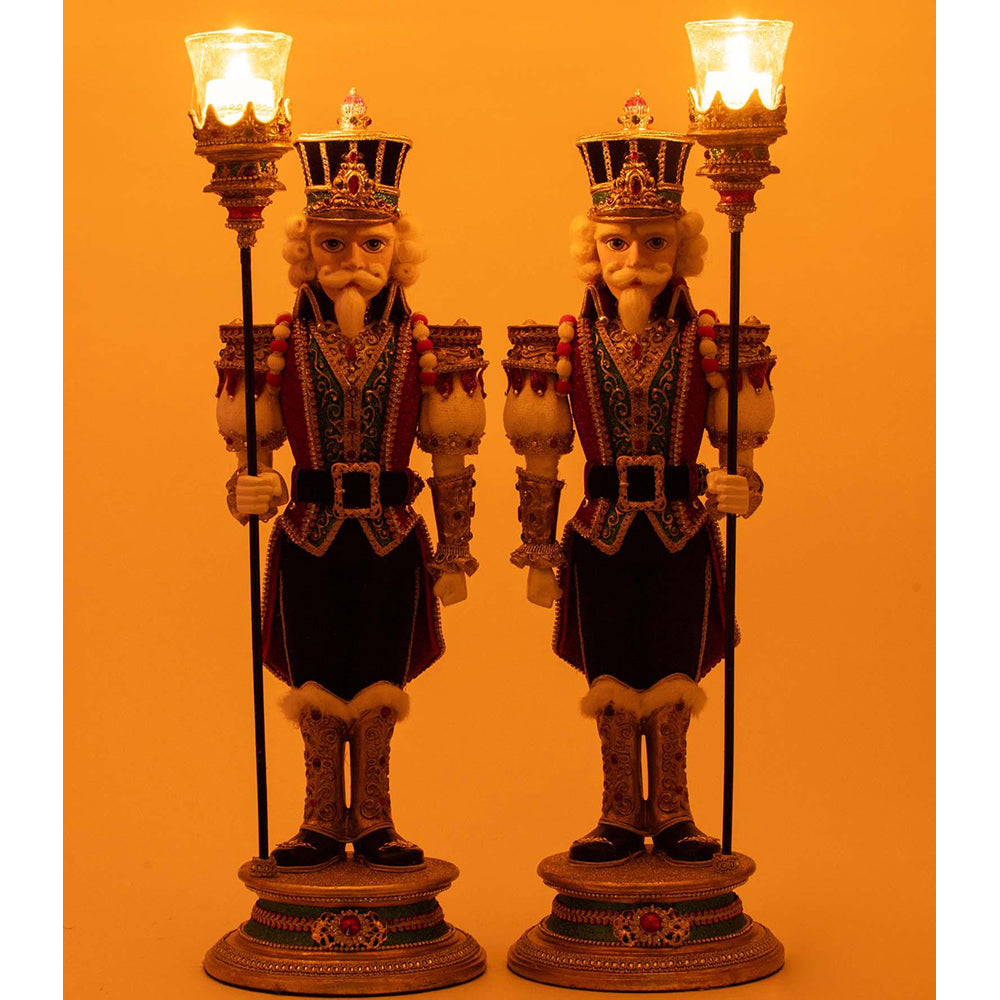 Katherine's Collection Christmas Ball Nutcracker Votive Set of 2 - Holiday Home Decor for Christmas Tree, Table Centerpiece & Festive Gift Giving