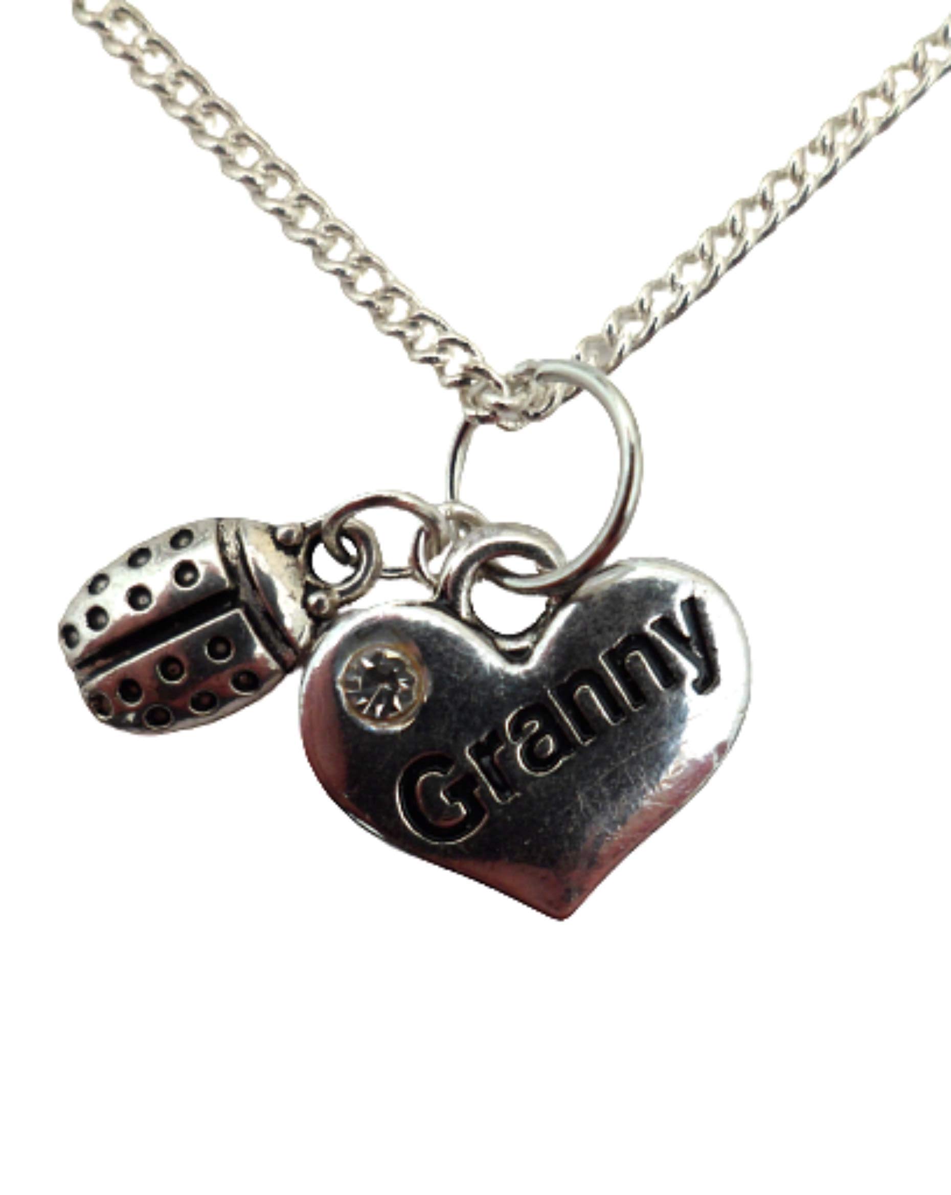Silver Plated Heart Charm Necklace with Ladybird Gem - Perfect Gift for Grandma, Mother's Day & Women's Jewelry Collection