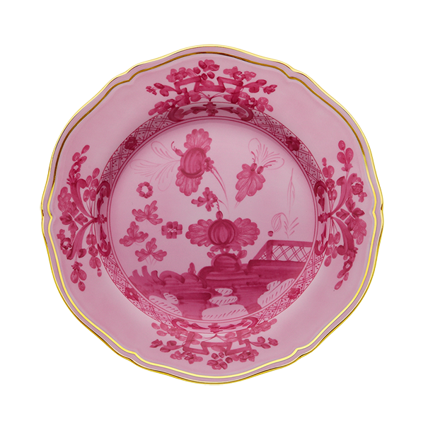 Ginori Oriente Italiano Porpora Flat Dessert Plate - Elegant Italian Ceramic Plate for Cakes, Pastries & Desserts - Perfect for Dinner Parties, Tea Time & Home Decor