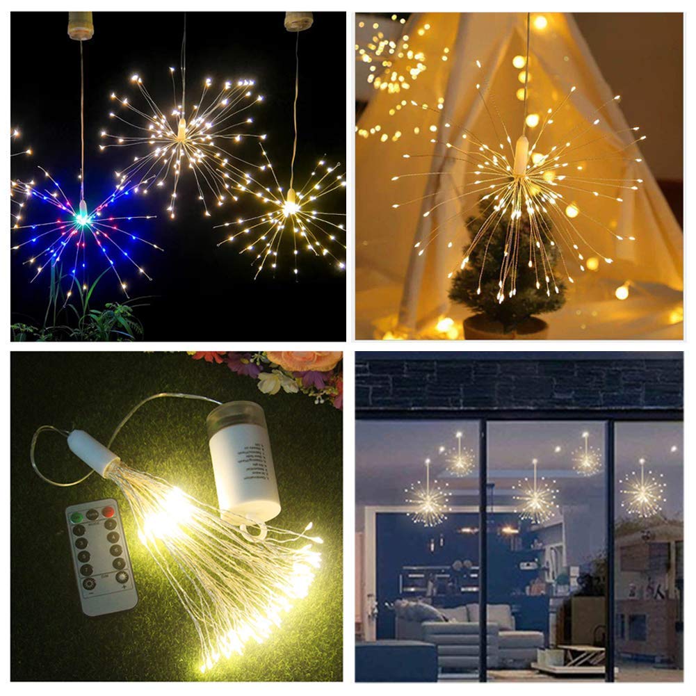 FOOING 4 Pack LED Fairy Lights - 8 Modes with Remote for Wedding Party Garden Decoration
