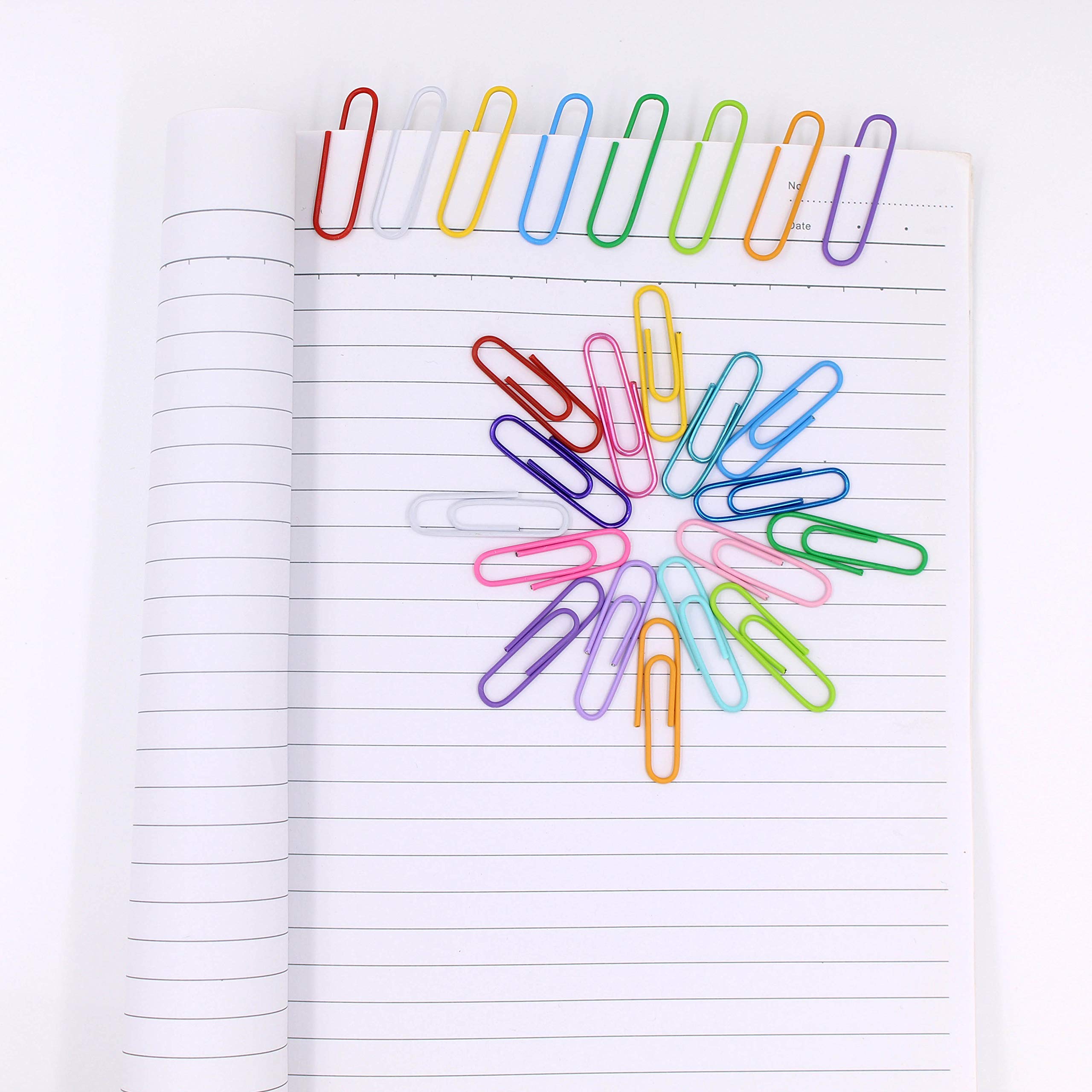 100pcs Colorful 33mm Paper Clips with Plastic Storage Box - Bulk Office Supplies for Organizing Documents, School Projects & Home Office Use