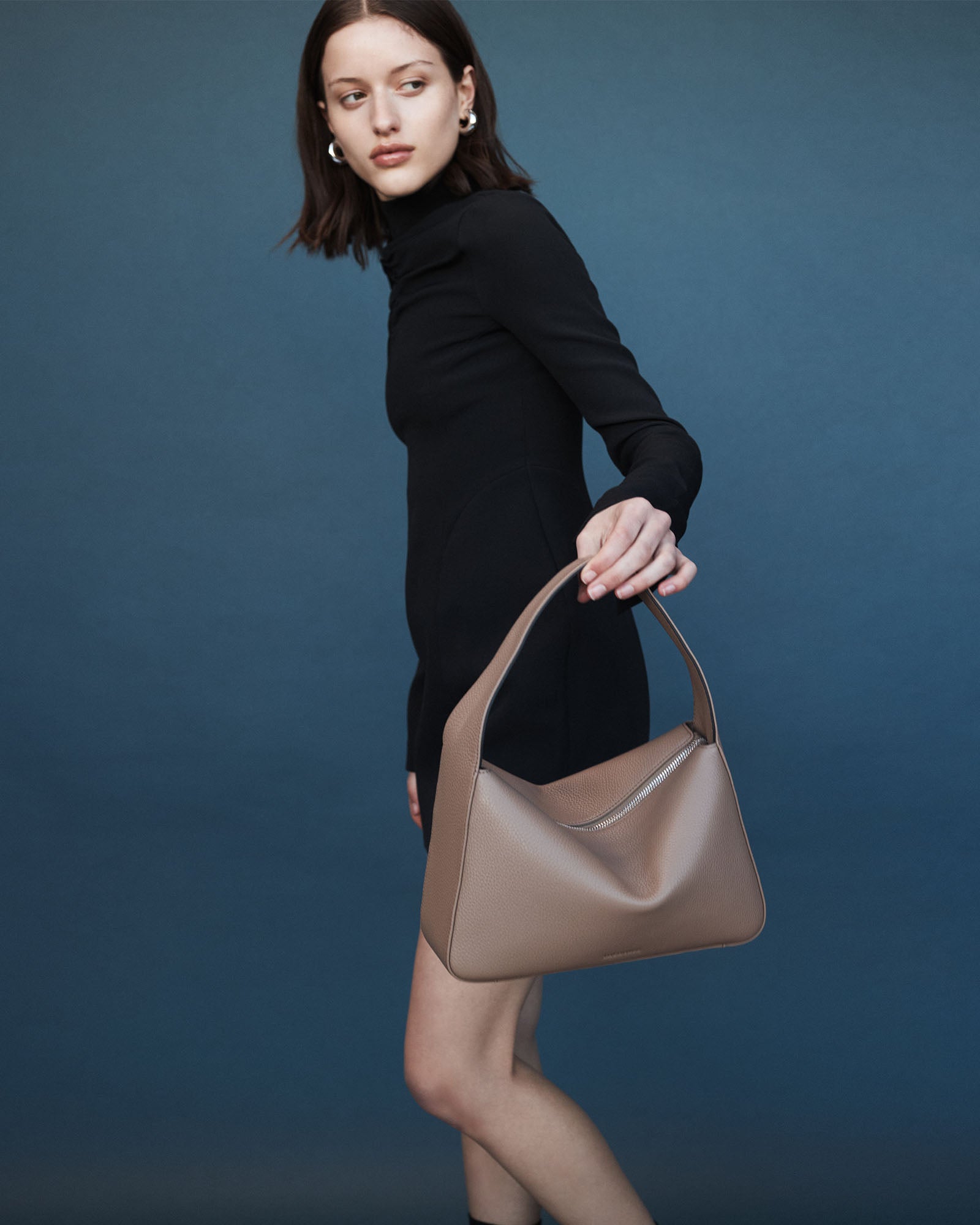 Mae Bag: Premium Taupe Pebbled Leather Crossbody Purse for Women - Perfect for Work, Travel & Everyday Use