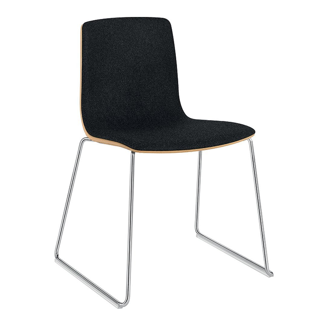 Aava Stackable Chair with Steel Base & Upholstered Seat - Modern Office & Dining Room Furniture for Home, Restaurant, and Conference Room Use
