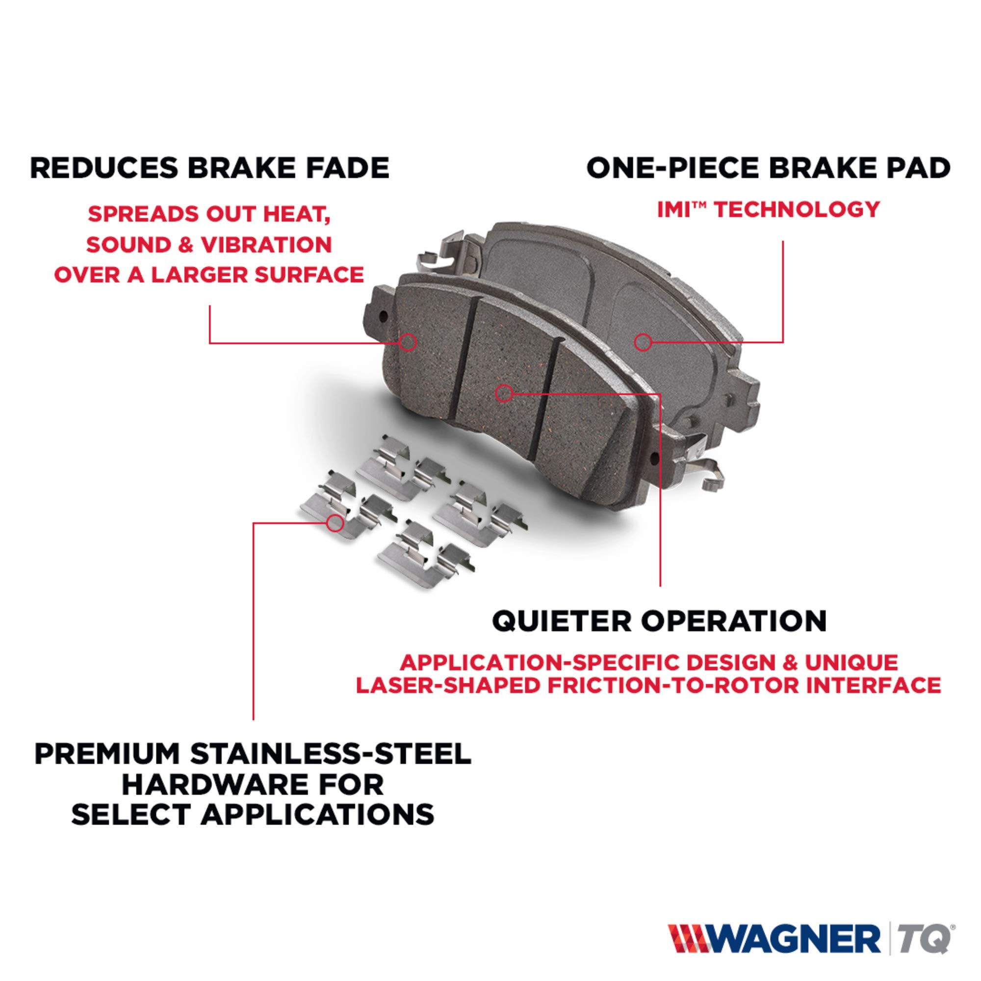 ThermoQuiet QC764 Ceramic Brake Pads Set - Premium Quiet Performance for Cars, Trucks & SUVs - Perfect for City Driving and Highway Commuting