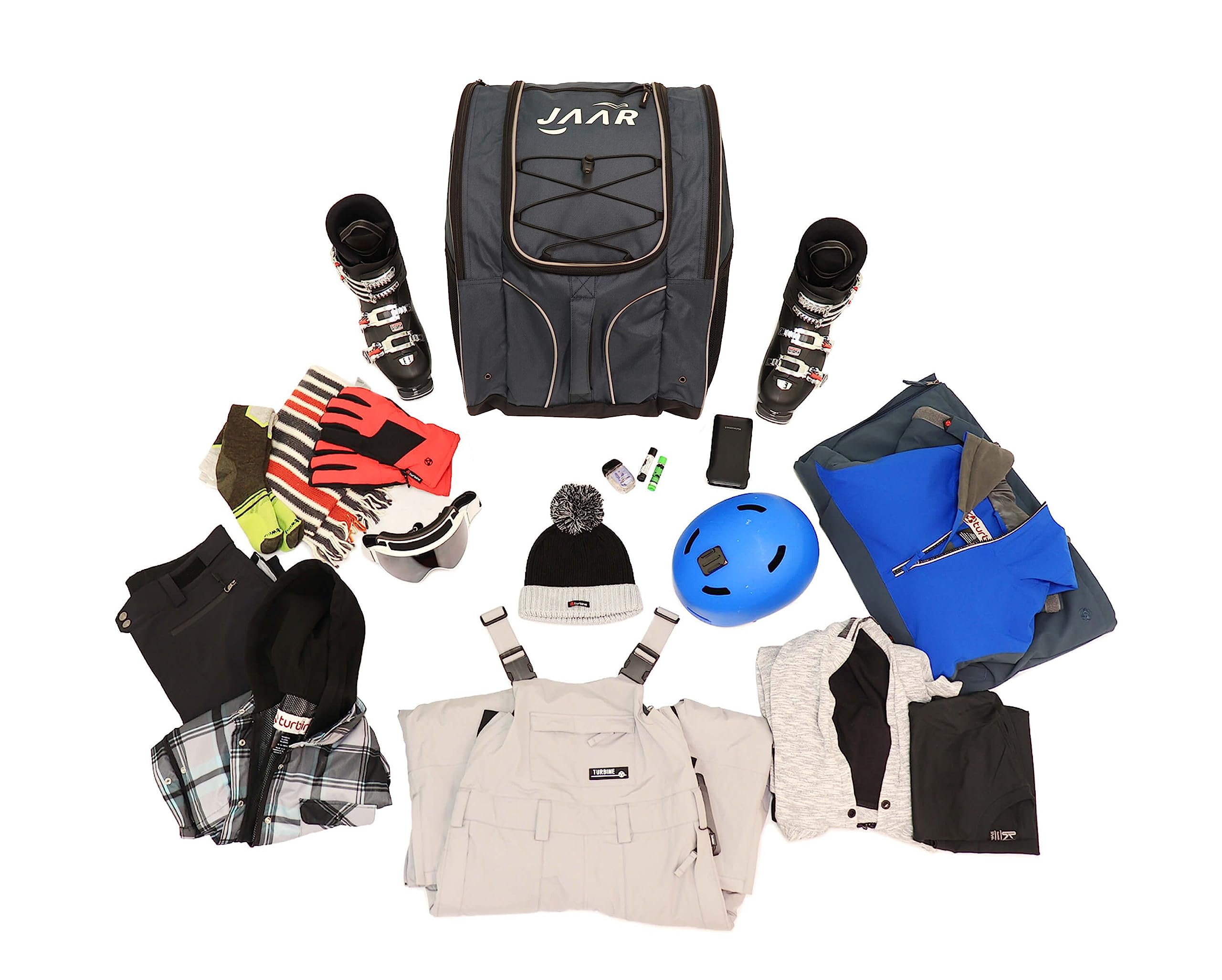 TRANSPACK Unisex Adults 57L Water-Resistant Ski Backpack - Padded Rectangle Design for Ski Boots, Helmet & Goggles Storage - Perfect for Snowboarding, Ski Trips & Winter Sports Gear Organization