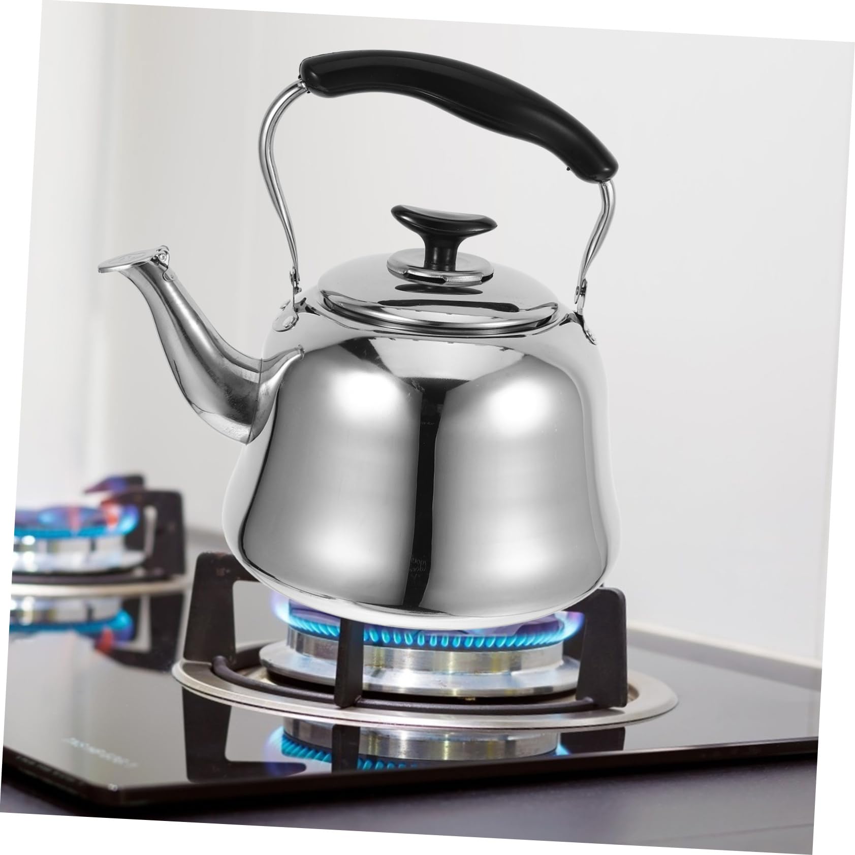 1pc Stainless Steel Whistling Tea Kettle - 1.5L Household Water Kettle with Ergonomic Handle & Loud Whistle - Perfect for Stovetop, Camping, Office & Home Tea Brewing