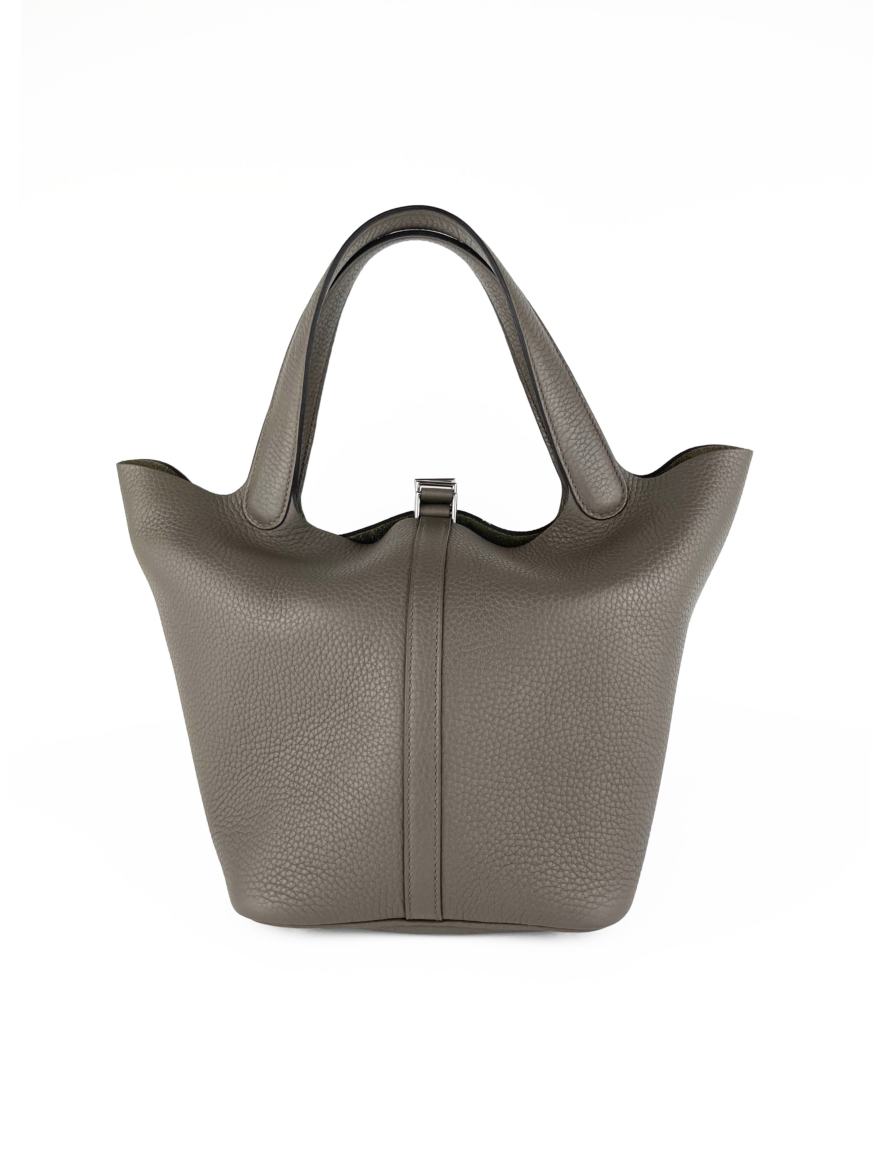 Hermes Etoupe Picotin 22 Bag - Luxury Leather Handbag for Women | Perfect for Everyday Use, Work & Travel Accessories