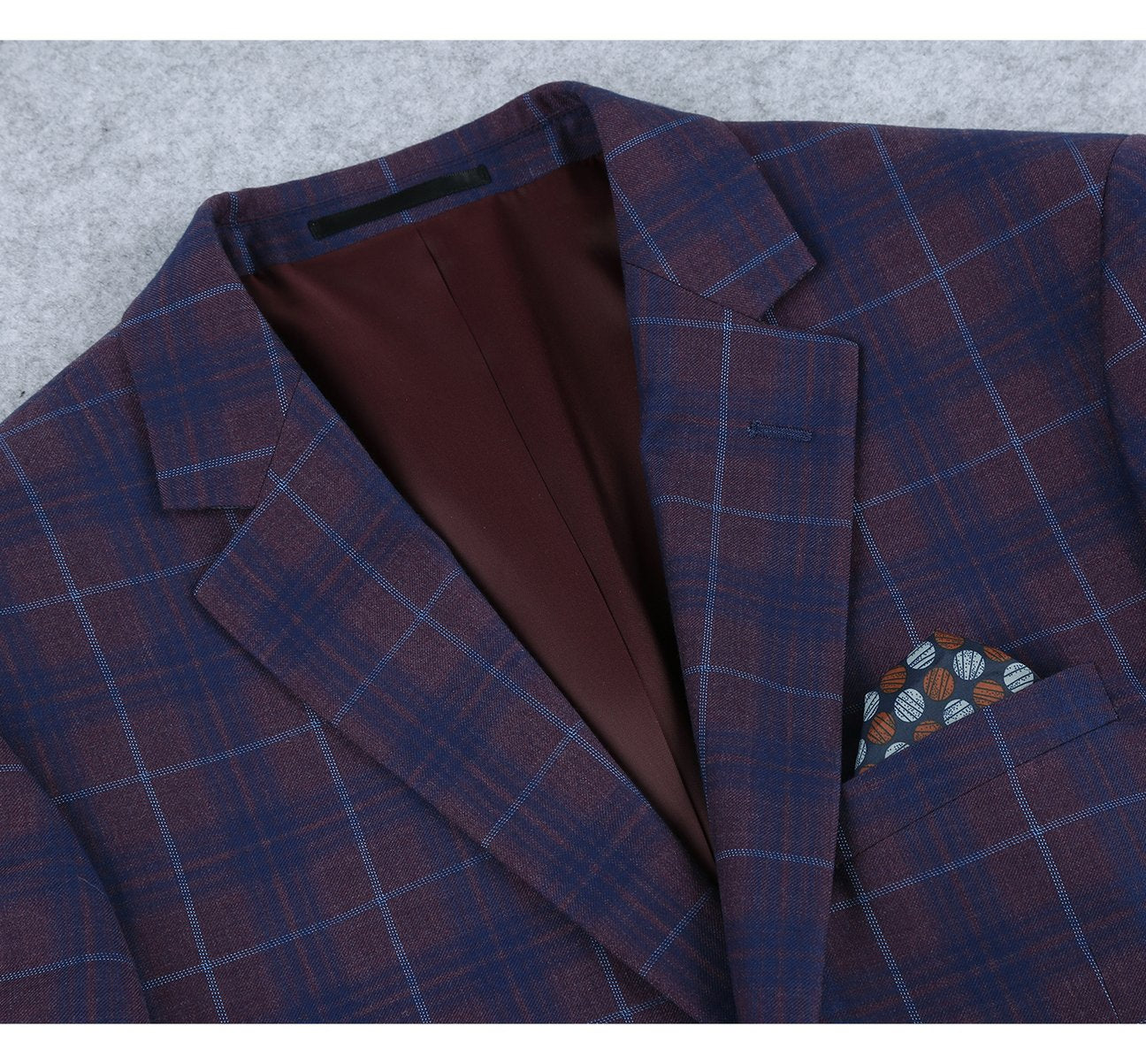 Alessandro Vitello by Renoir Purple 2-Button Slim Fit Premium Plaid Sport Coat for Men - Elegant Business Attire & Formal Occasions
