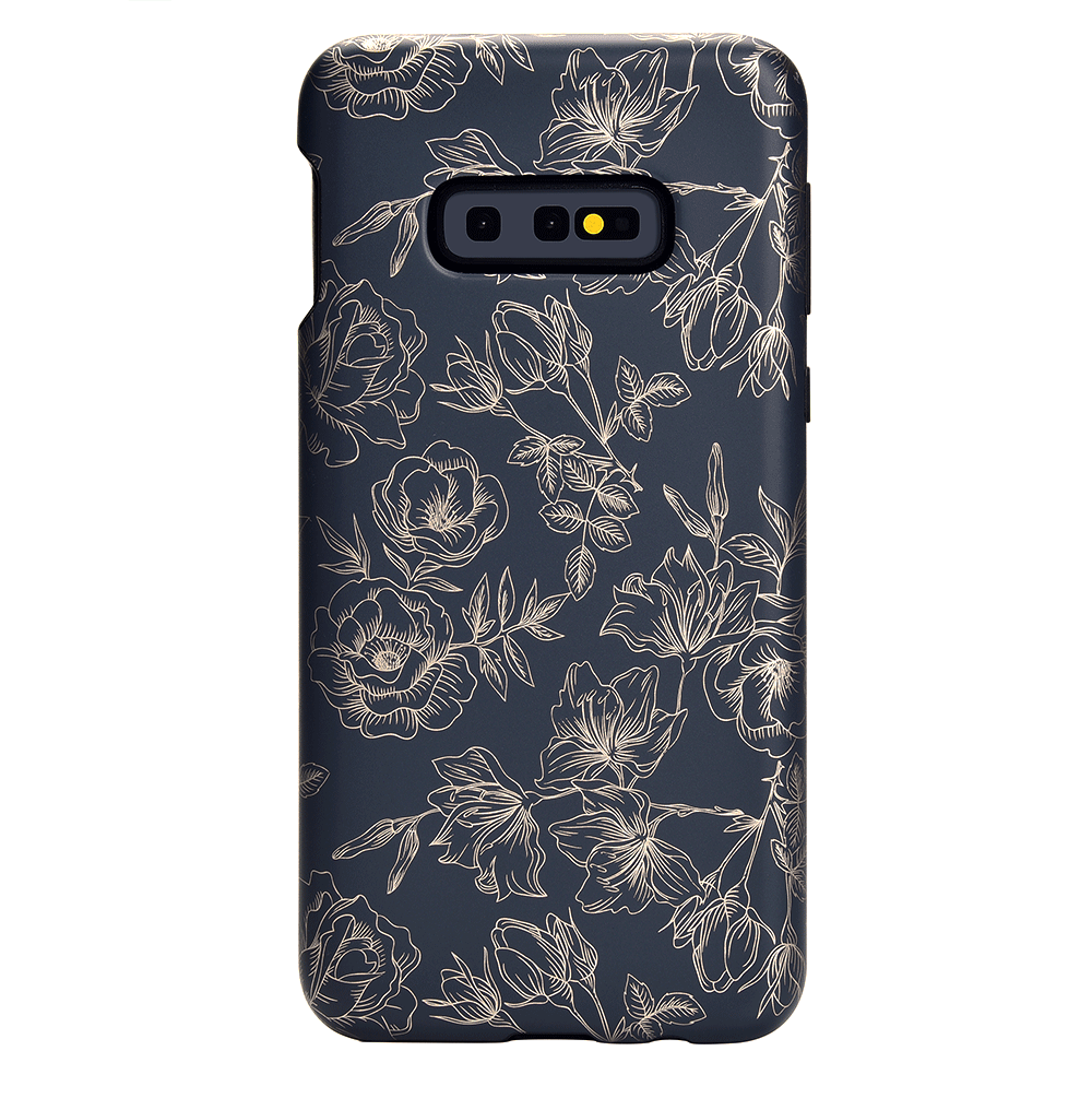 Floral Rose Gold Chrome Samsung Galaxy Phone Case - Elegant Protective Cover for Galaxy S21/S22/S23 - Perfect for Everyday Use & Special Occasions