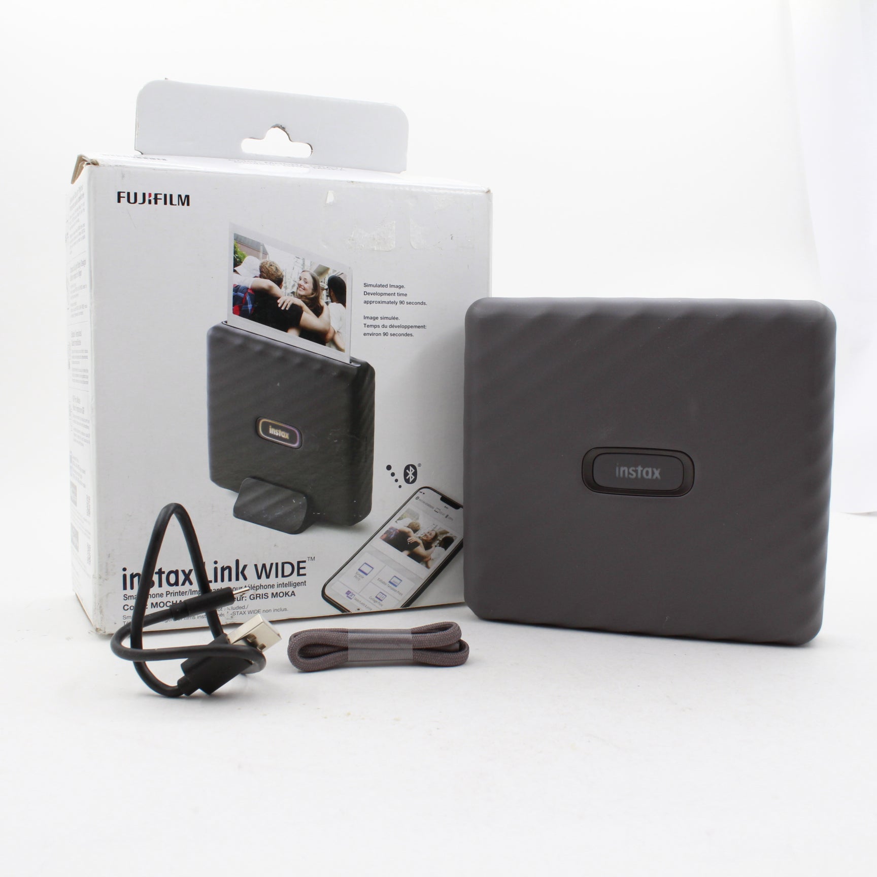 FUJIFILM INSTAX Link Wide Smartphone Printer (Mocha Gray) - Wireless Instant Photo Printer for iPhone & Android - Perfect for Travel, Parties & Scrapbooking