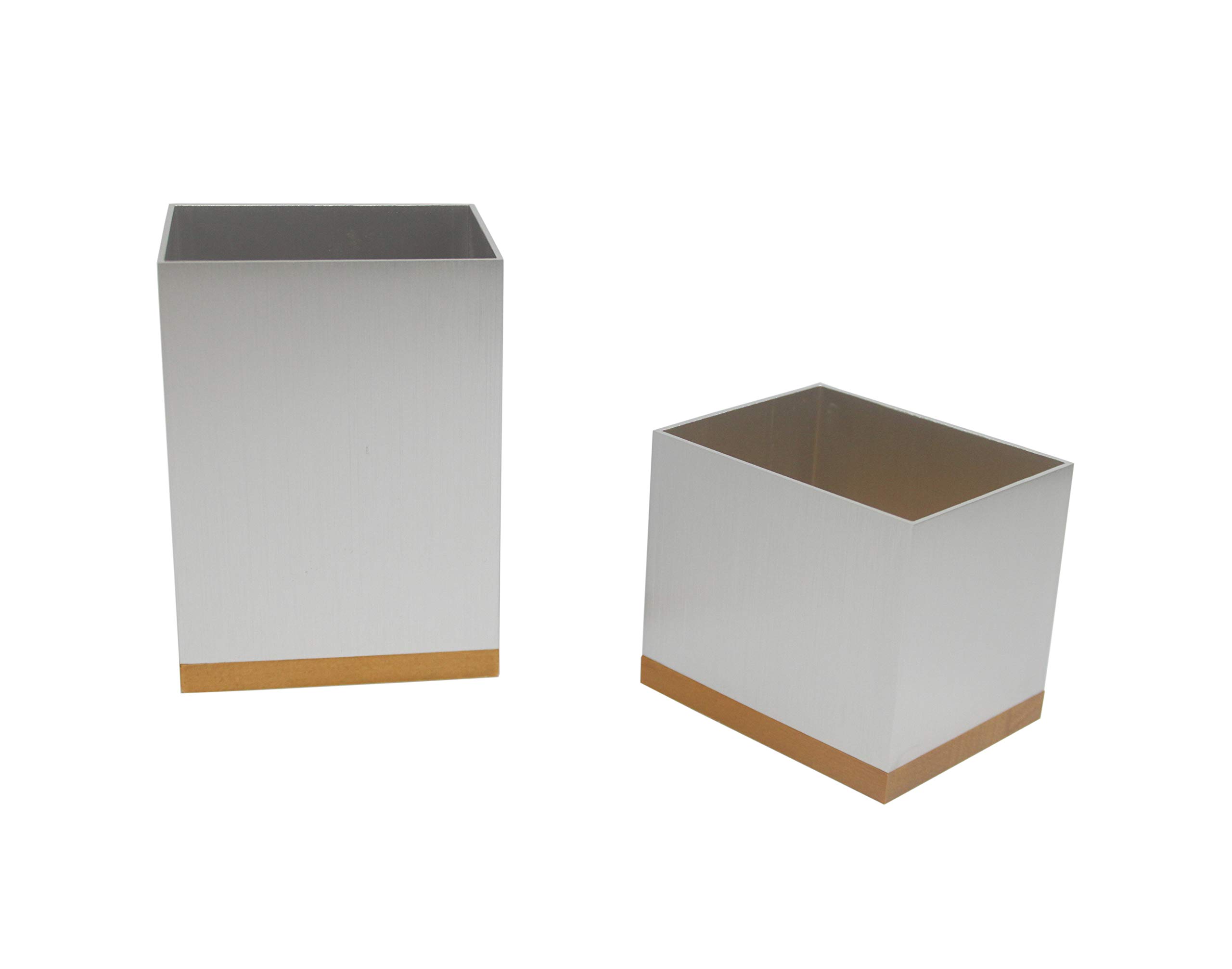 FixtureDisplays® Wood & Aluminum Riser Stand - 3-Tier Display Pedestal for Centerpieces, Flower Vases, and Decor (21417-5+3-2D) - Perfect for Weddings, Home Decor, and Retail Displays