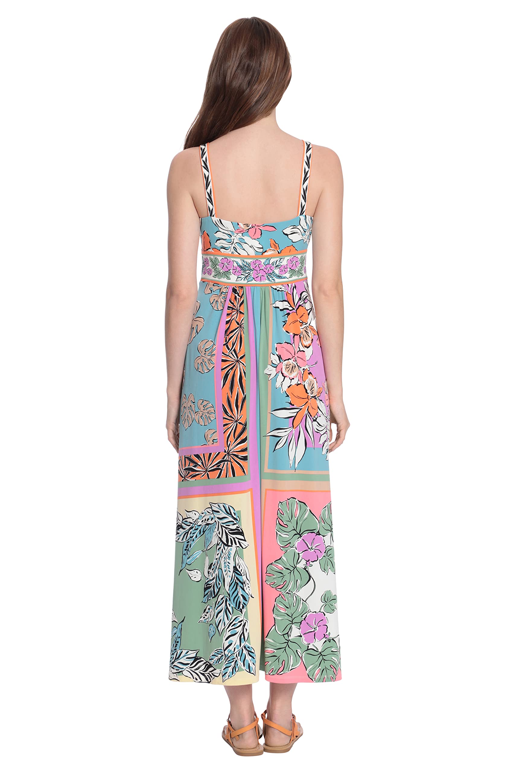 London Times Floral Maxi Dress for Women with Slit - Perfect for Summer & Beach