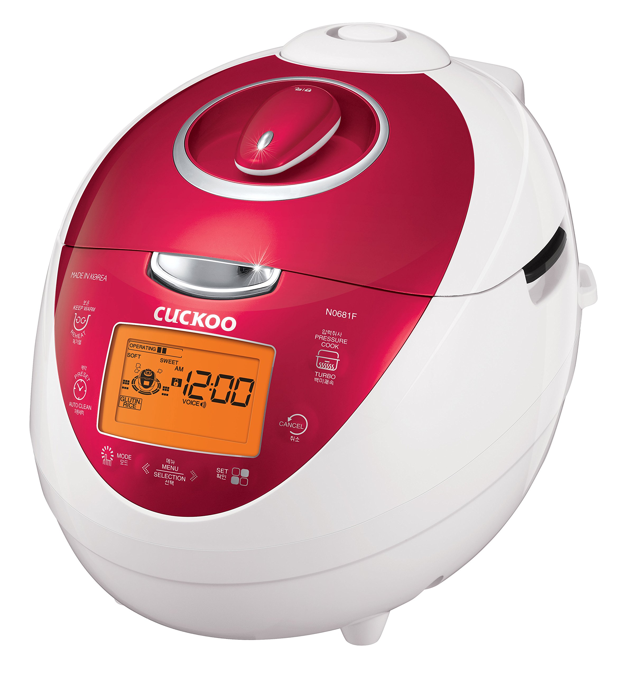 Cuckoo CRP-N0681F 6-Cup Electric Rice Cooker with Keep Warm Function | 110V for US Households | Compact Red Rice Maker - Perfect for Small Kitchens, Dorms & RVs