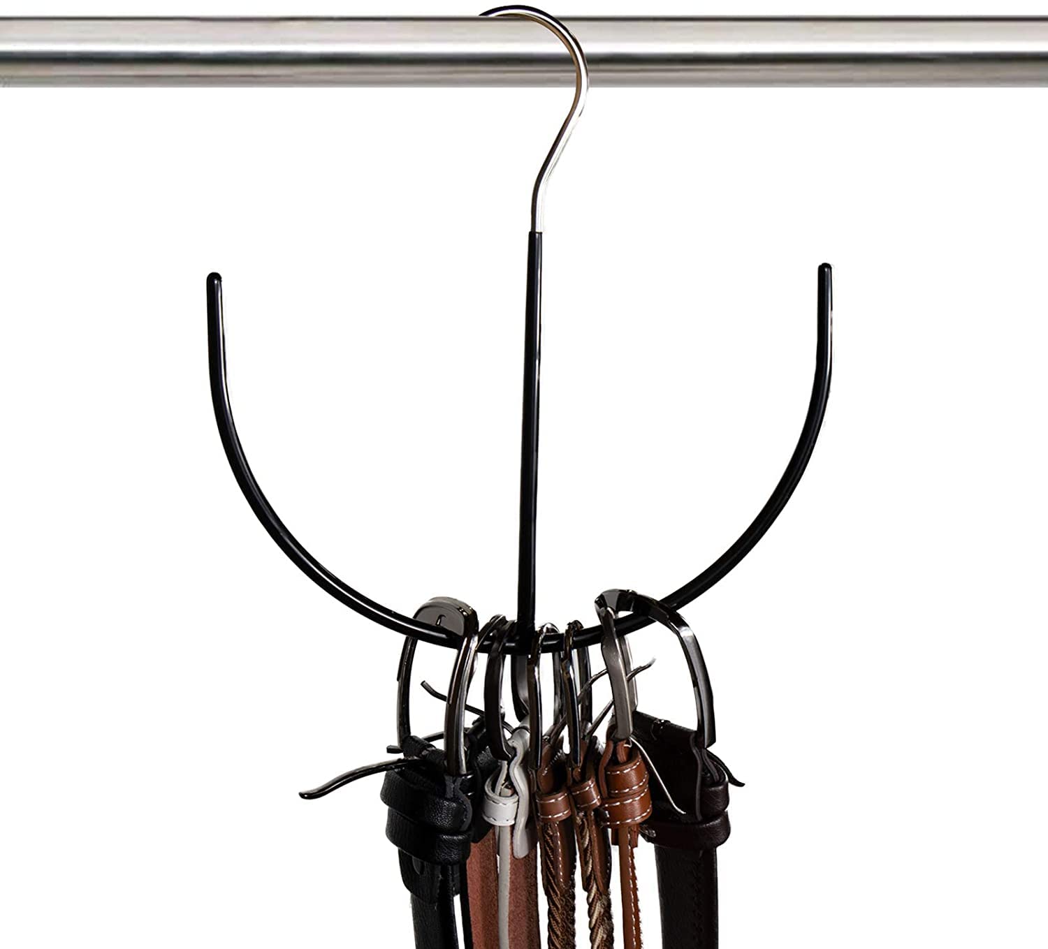 Niclogi Belt Hangers & Rack - Space Saving Closet Organizer for Belts, Ties, Scarves, Hats & More | Non-Slip Storage Hooks for Tank Tops, Camisoles, Bras, Bags & Shoes | Perfect for Bedroom, Closet & Dorm Organization