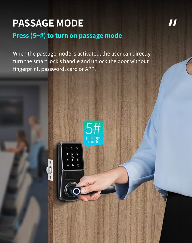 Smart Fingerprint Electronic Door Lock with App Control, Digital Keypad & Remote Unlock - Secure Home & Hotel Security Lock for Front Door, Apartment & Office Access