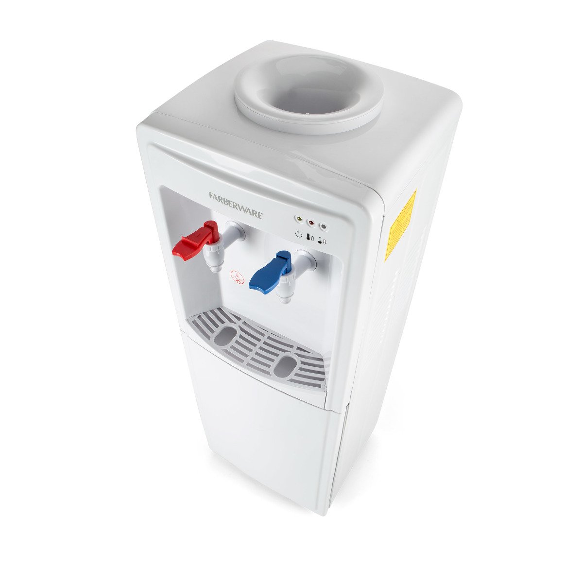 Farberware FW29919 Freestanding Hot and Cold Water Cooler Dispenser - Top Loading Water Dispenser with Storage Cabinet, White | Office, Home & Kitchen Use