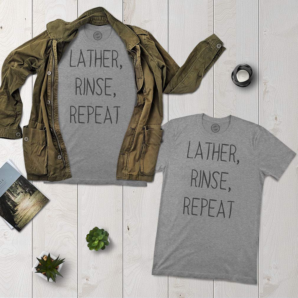 Premium Novelty Graphic T-Shirt - 'Lather Rinse Repeat' Funny Home Design - Dark Gray Tee for Casual Wear & Gifts