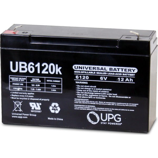 UB6120 6V 12Ah Sealed Lead Acid Battery - Rechargeable SLA Battery for Emergency Lights, Security Systems, UPS Backup & Solar Power Storage