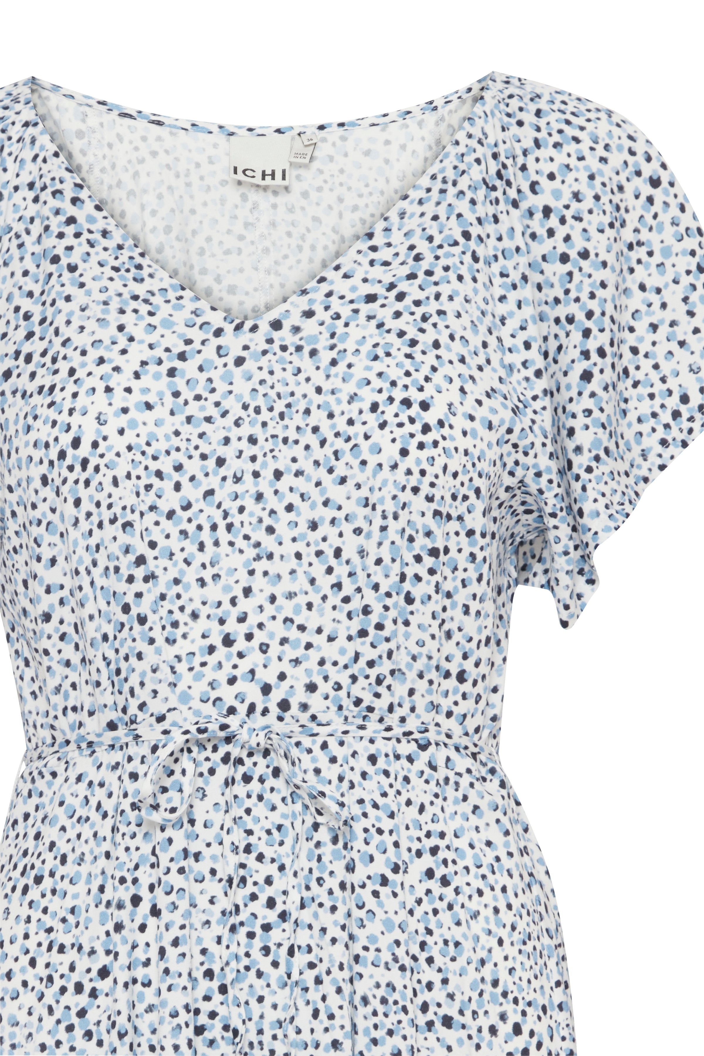 Hayley Short Sleeve Dress - Floral Blue Dot Print Women's Summer Dress | Casual Wear for Beach, Vacation & Everyday Outfits