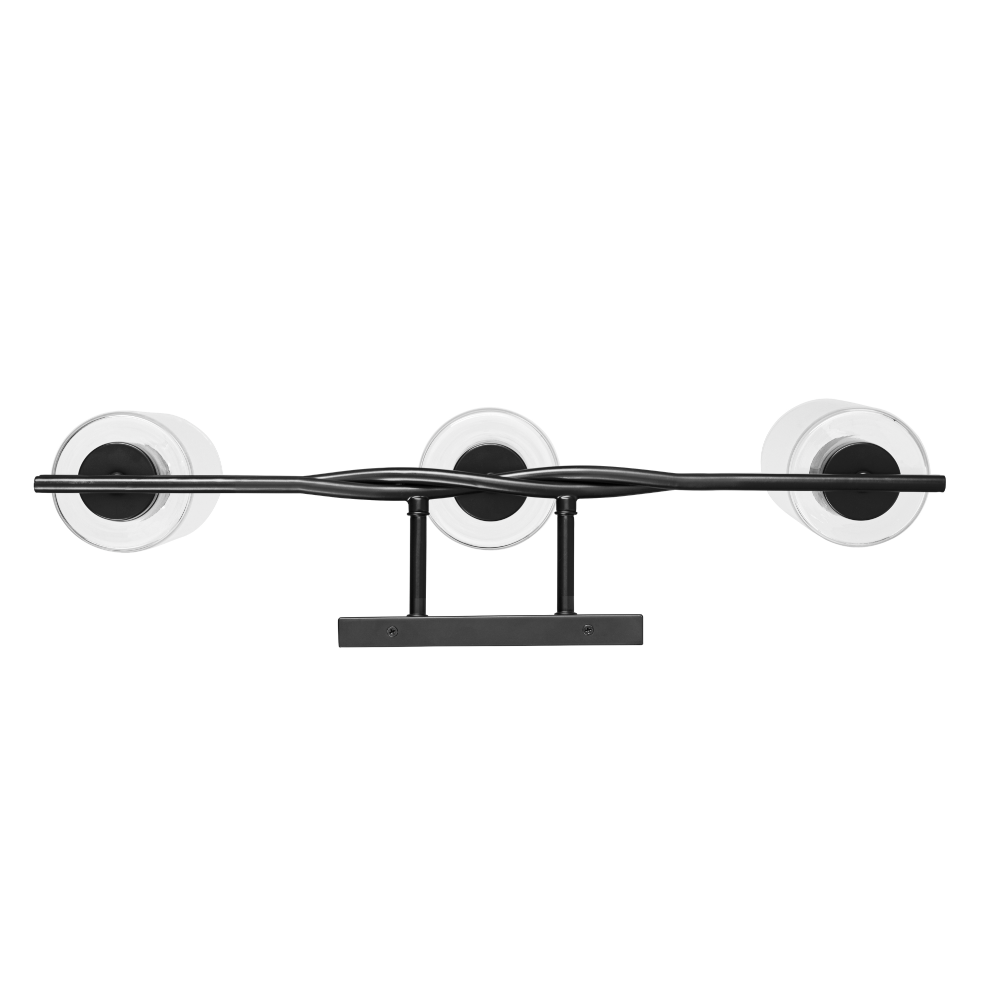 3-Light Matte Black Vanity Light Fixture with Clear Glass Shades - Perfect for Bathroom, Bedroom, or Dressing Room Makeup Mirror Lighting