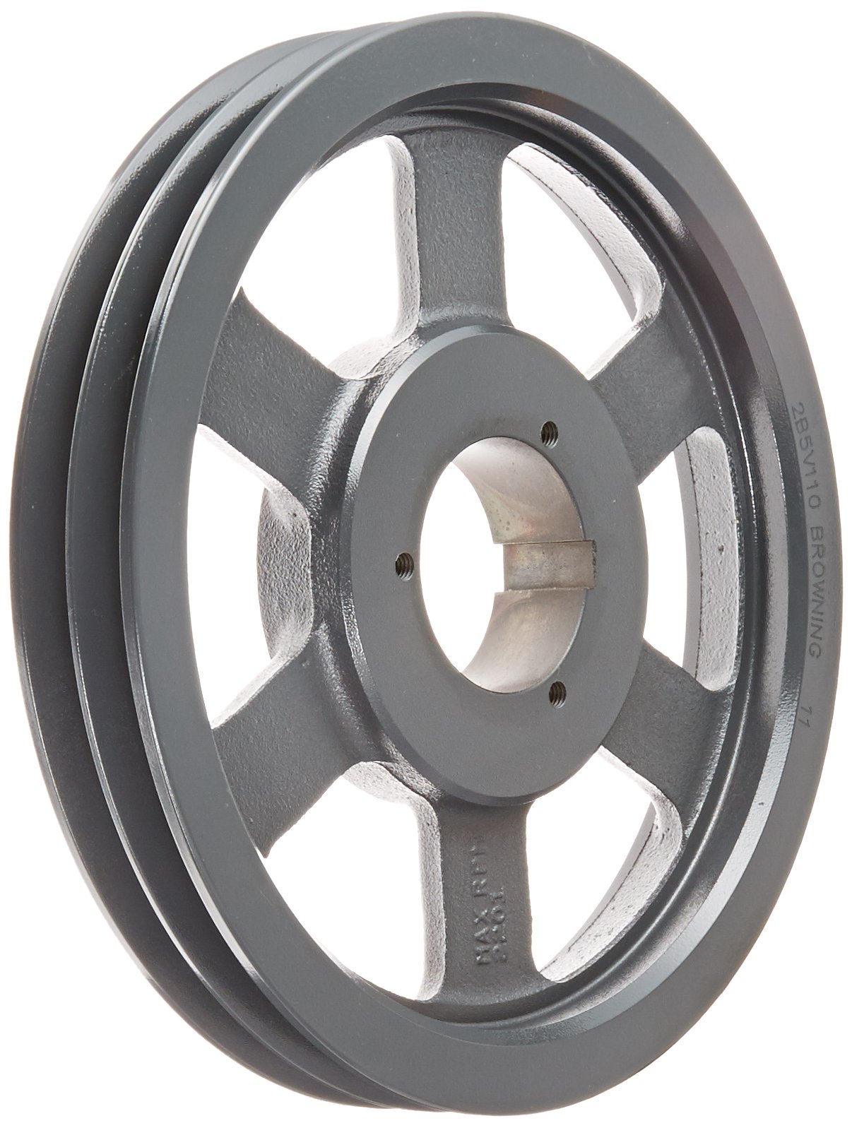 2B5V110 Split Taper Sheave - Cast Iron 2 Groove Pulley for A/B/5V Belts with B Bushing | Industrial Machinery, HVAC Systems & Power Transmission Equipment