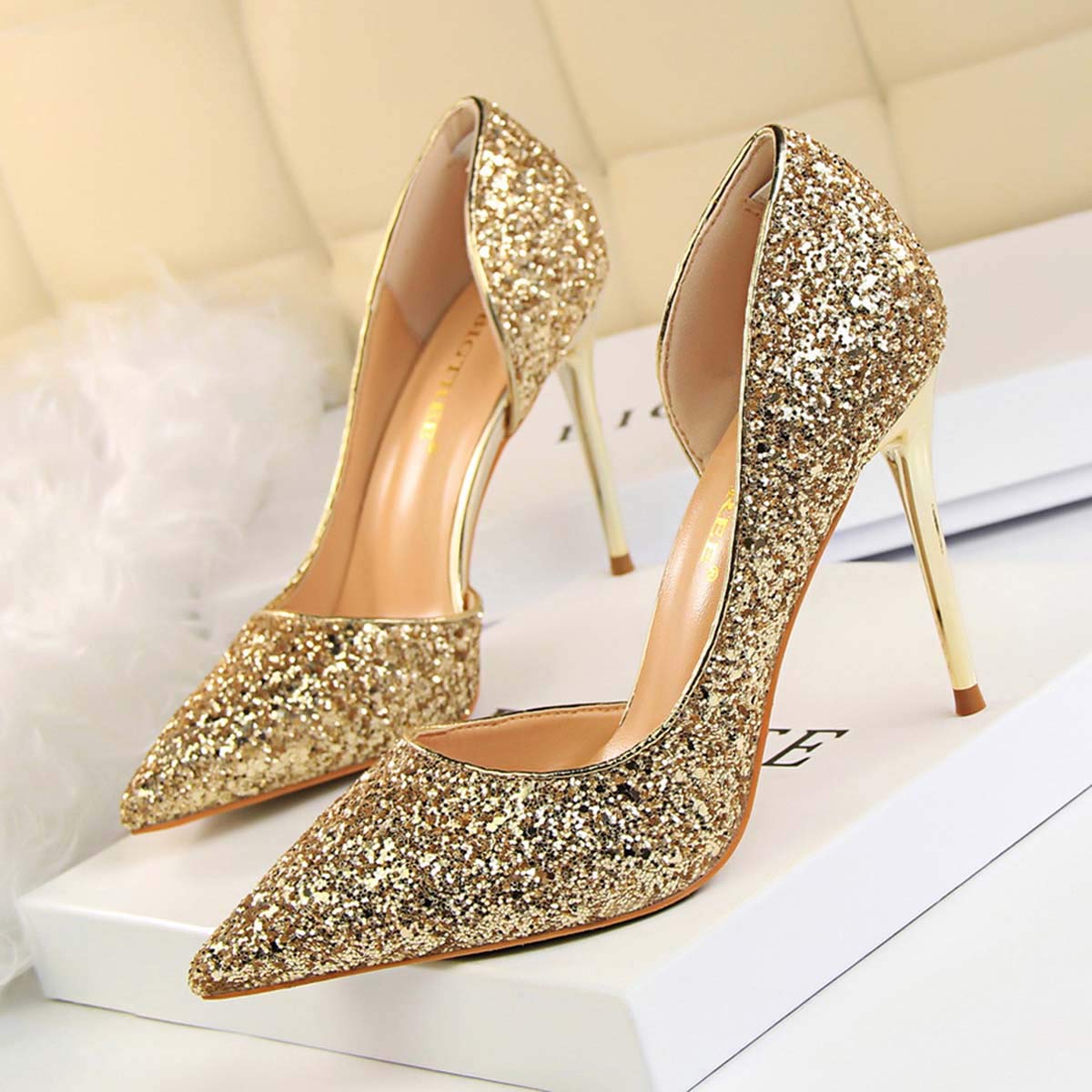 JOEupin Women's Stiletto High Heel Pumps - Sexy Open Toe Dress Shoes for Weddings, Parties & Evening Events | Comfortable Women's Heels for Formal Occasions
