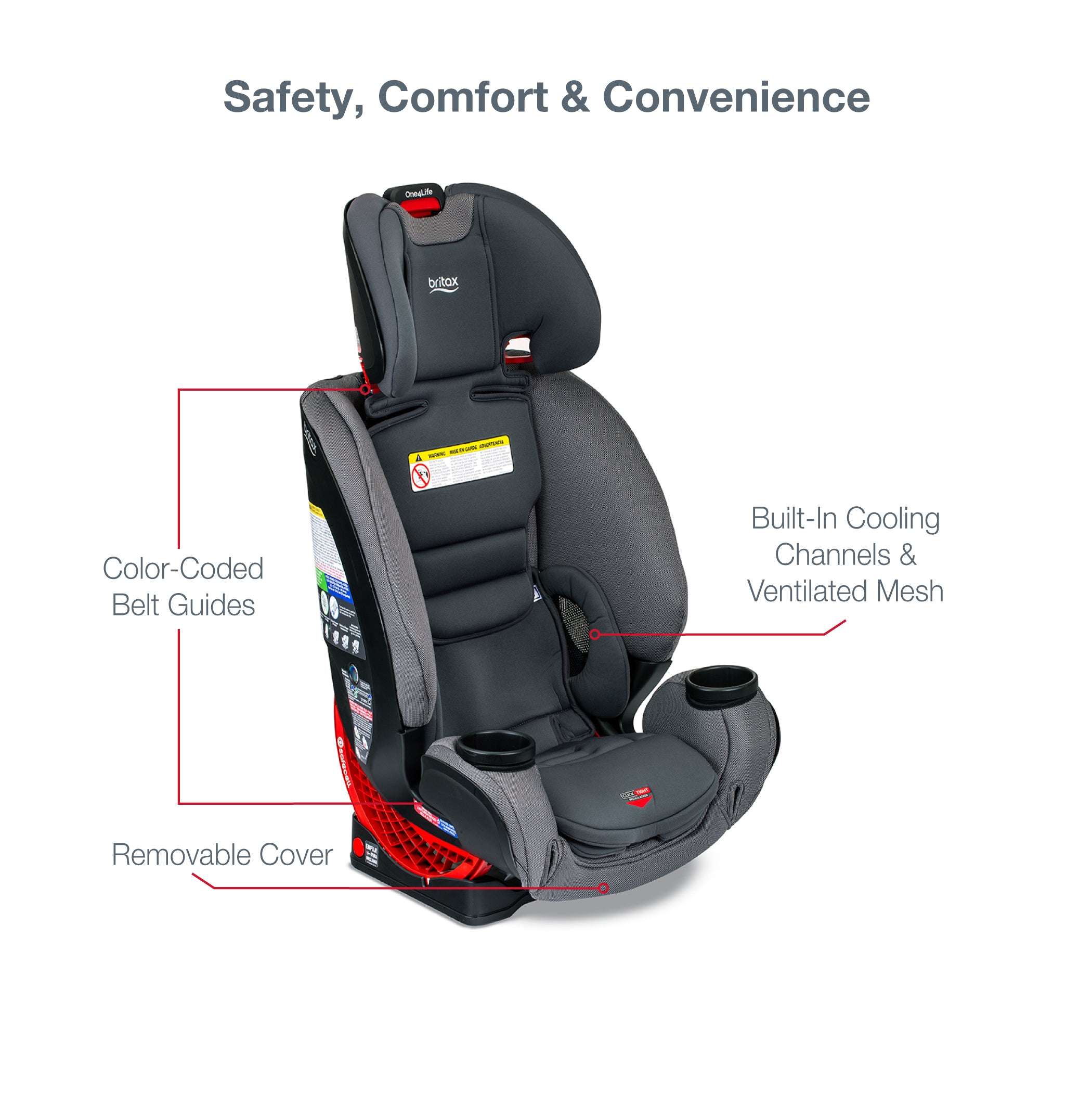 Britax One4Life ClickTight Convertible Car Seat - All-in-One Safety from Infant to Booster (5-120 lbs) | Perfect for Family Road Trips & Everyday Commutes